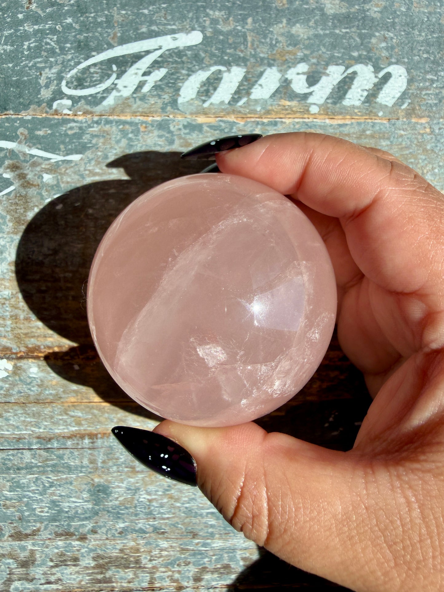 Gorgeous Peachy Rose Quartz Sphere | Opt U