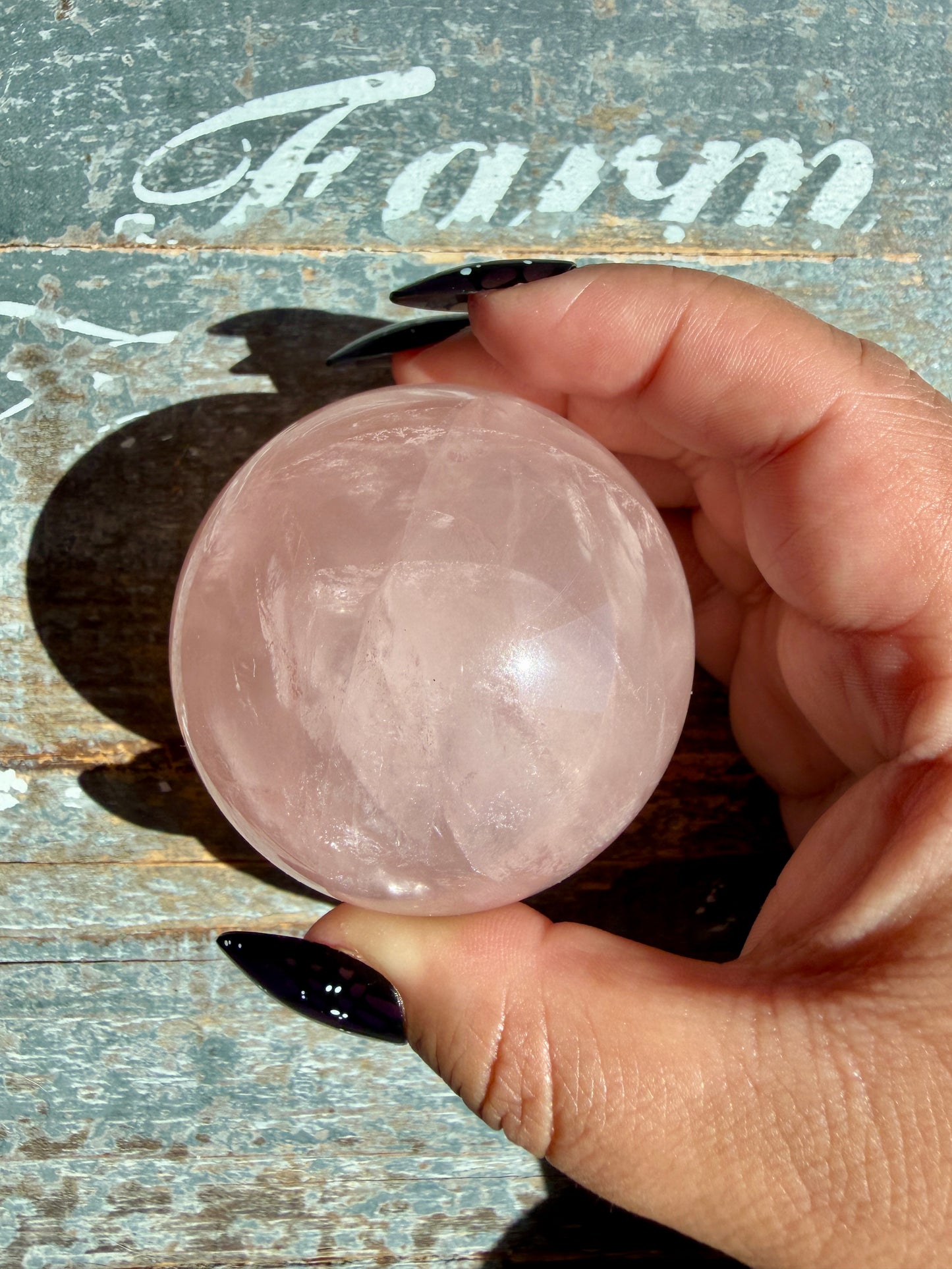 Gorgeous Peachy Rose Quartz Sphere | Opt U