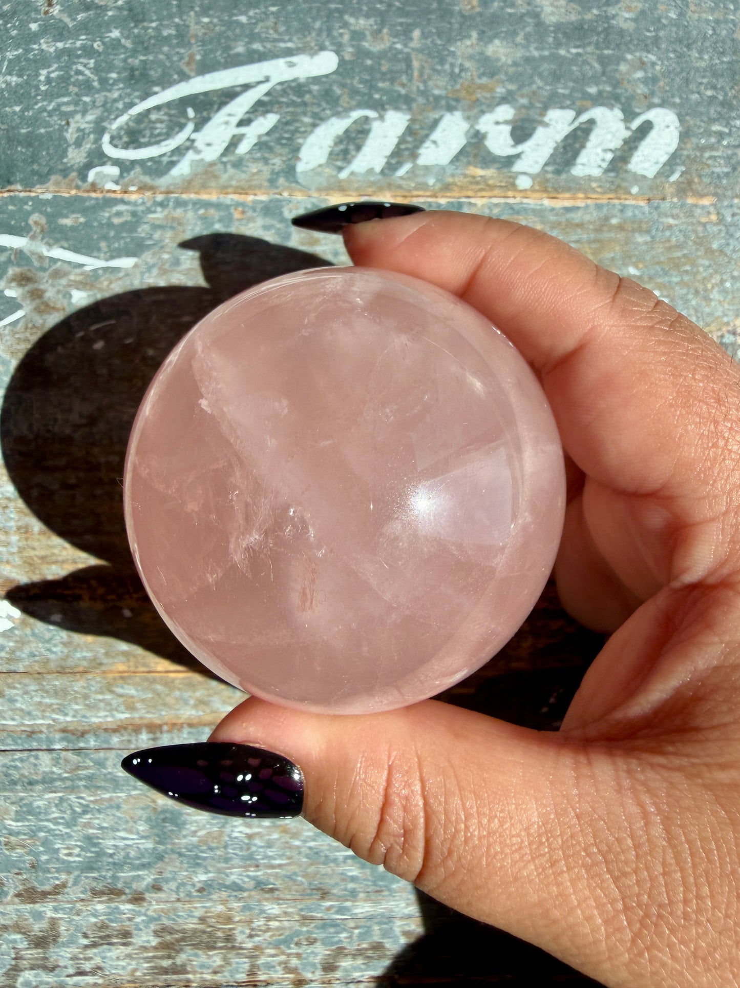 Gorgeous Peachy Rose Quartz Sphere | Opt U
