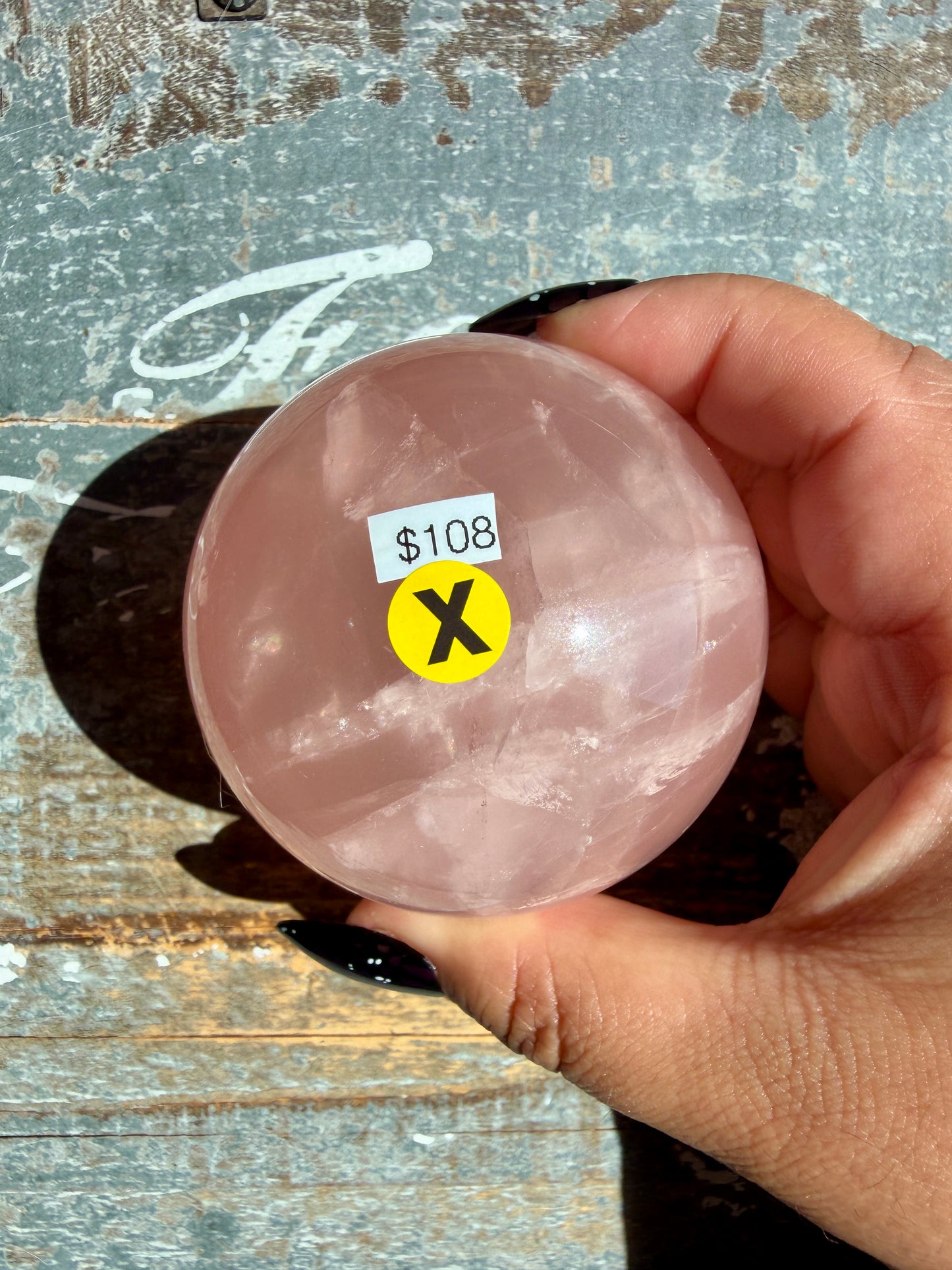 Gorgeous Peachy Rose Quartz Sphere | Opt X
