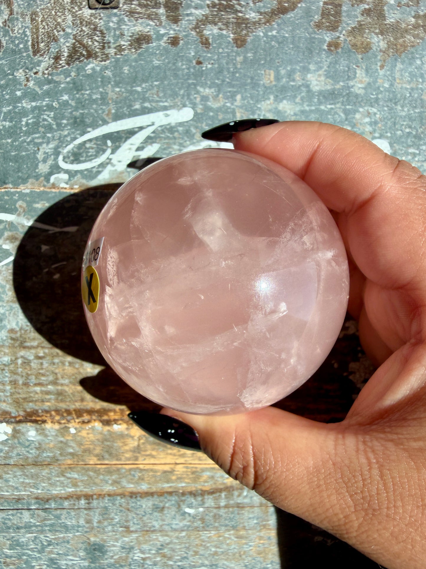 Gorgeous Peachy Rose Quartz Sphere | Opt X