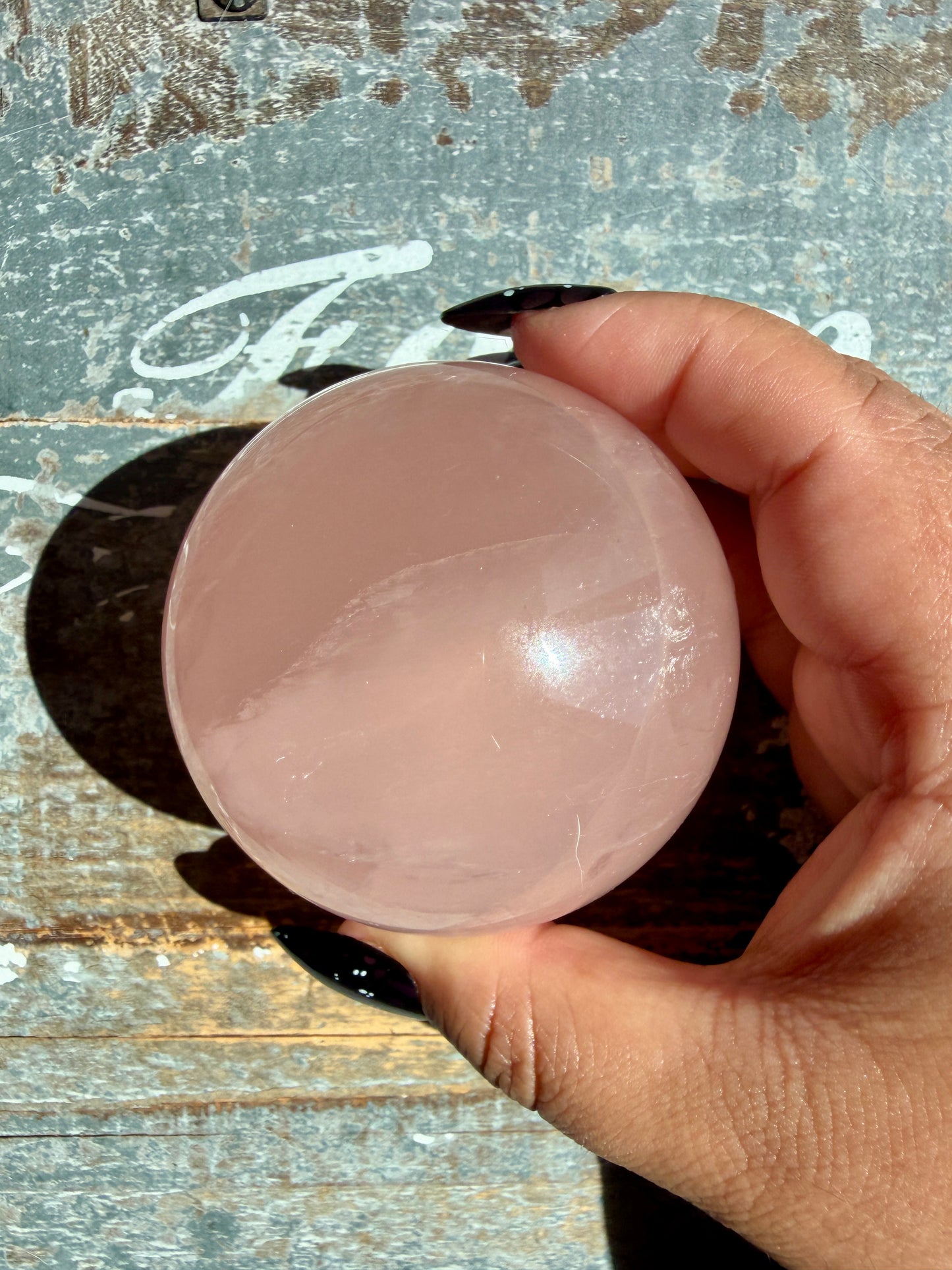 Gorgeous Peachy Rose Quartz Sphere | Opt X