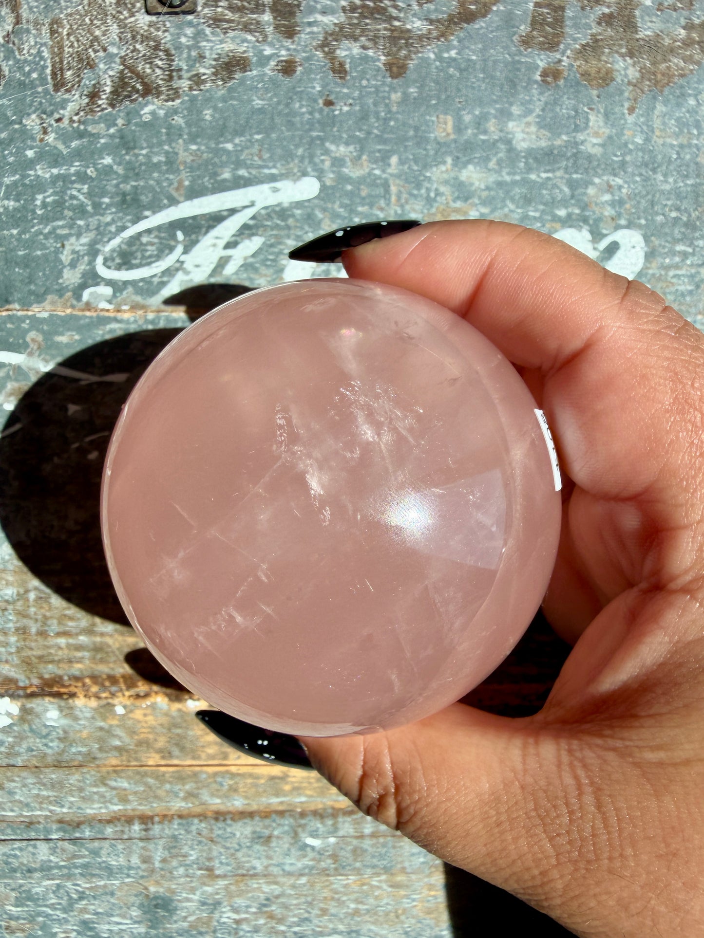 Gorgeous Peachy Rose Quartz Sphere | Opt X