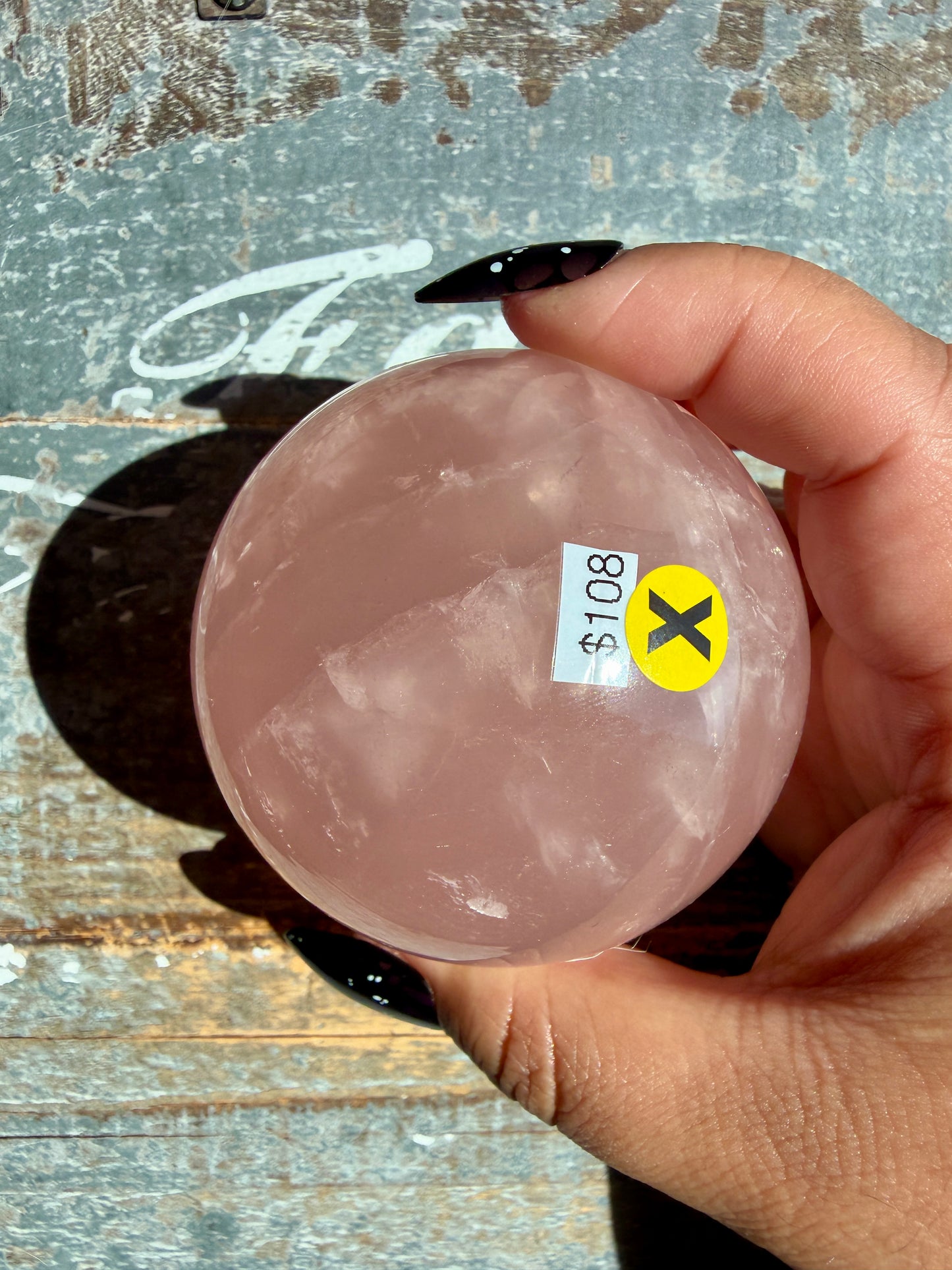Gorgeous Peachy Rose Quartz Sphere | Opt X