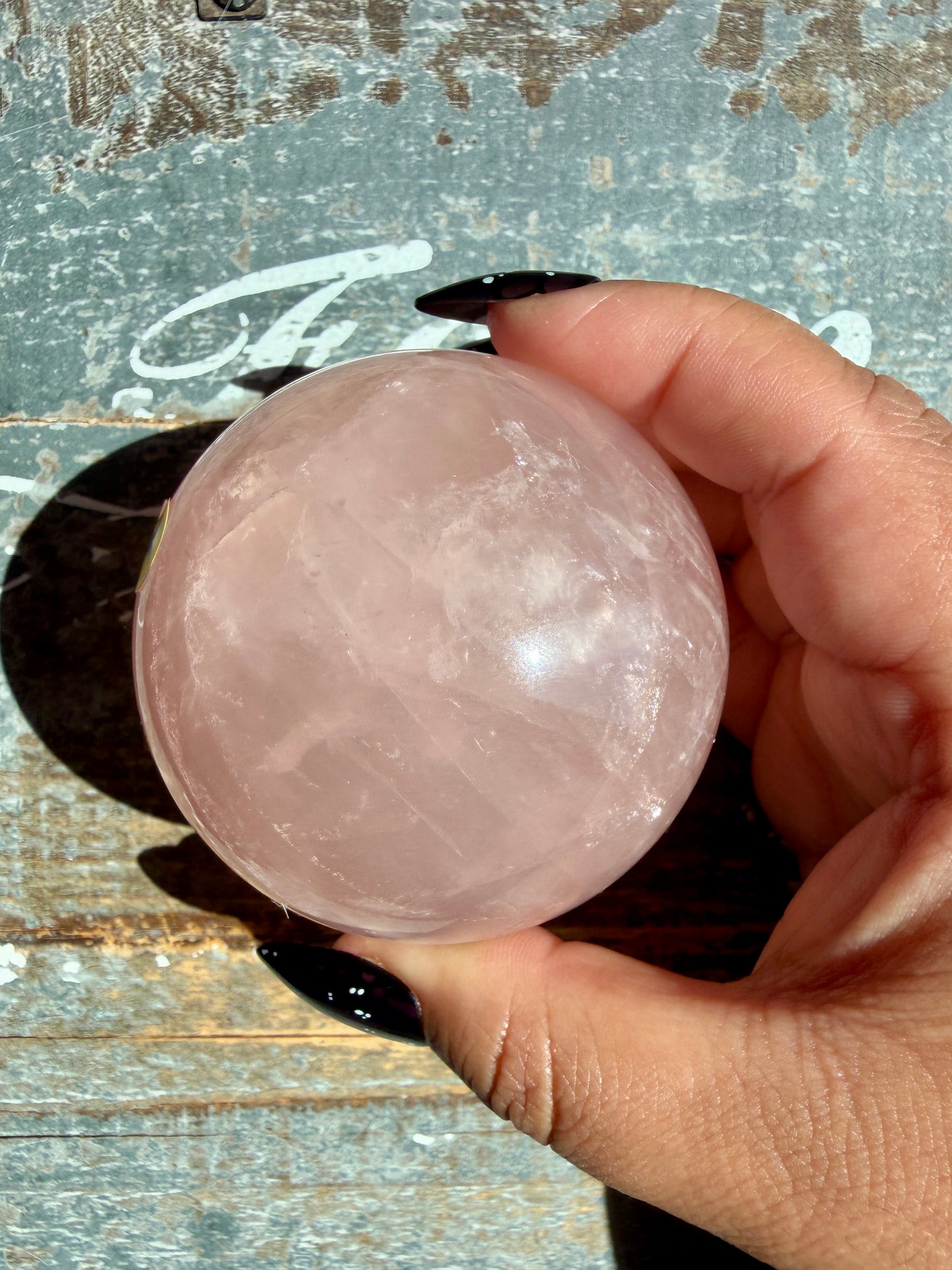 Gorgeous Peachy Rose Quartz Sphere | Opt X