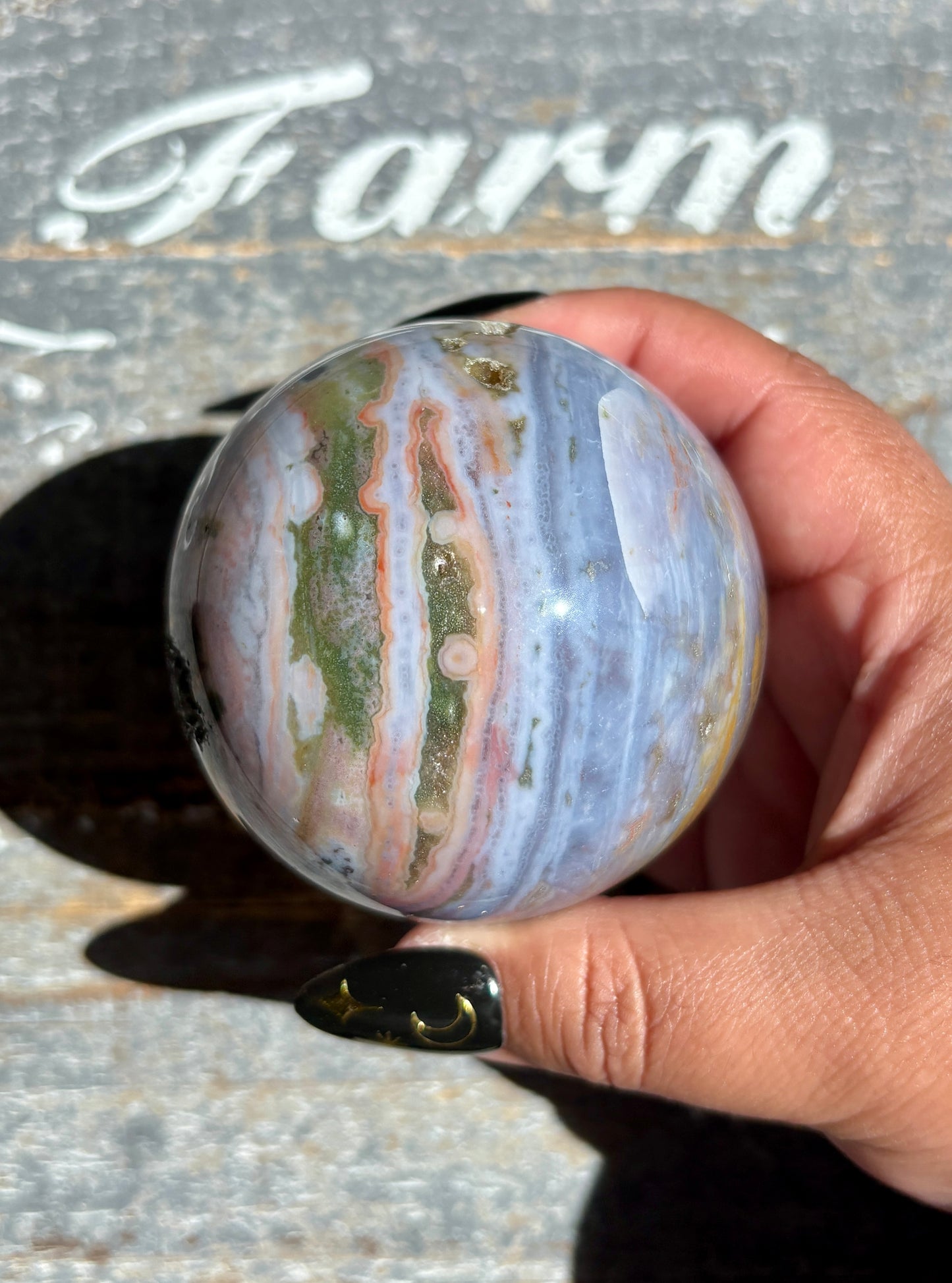 Gorgeous Rare Authentic Ocean Jasper Sphere from Madagascar | E