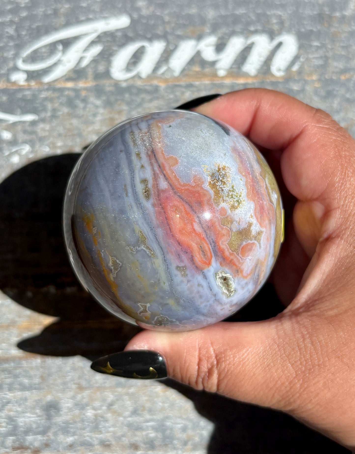 Gorgeous Rare Authentic Ocean Jasper Sphere from Madagascar | E