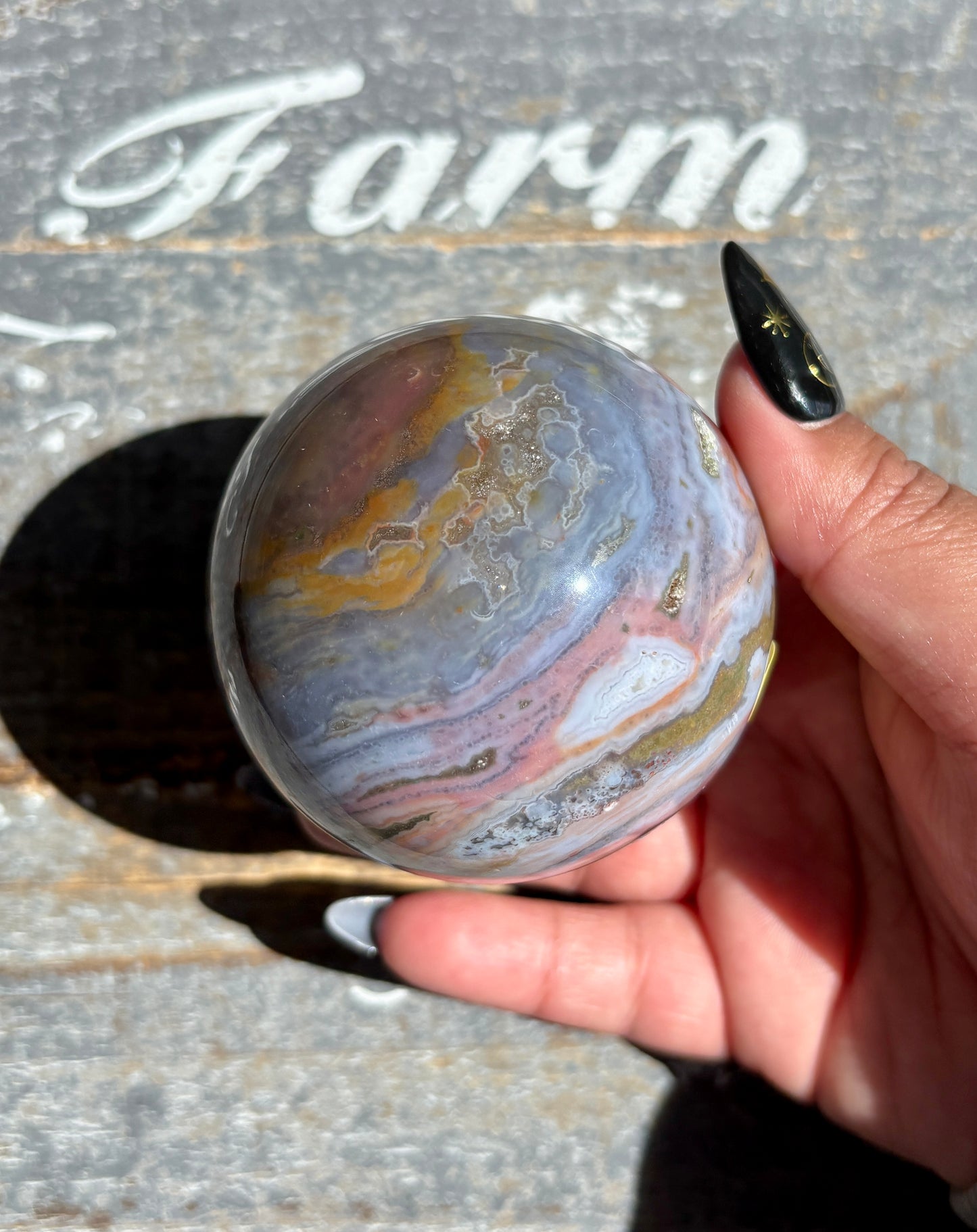 Gorgeous Rare Authentic Ocean Jasper Sphere from Madagascar | E