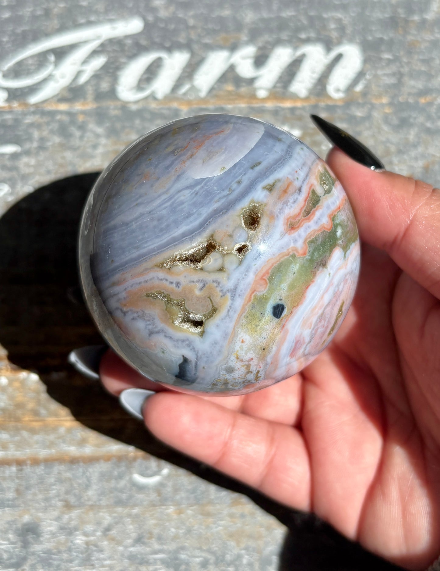 Gorgeous Rare Authentic Ocean Jasper Sphere from Madagascar | E