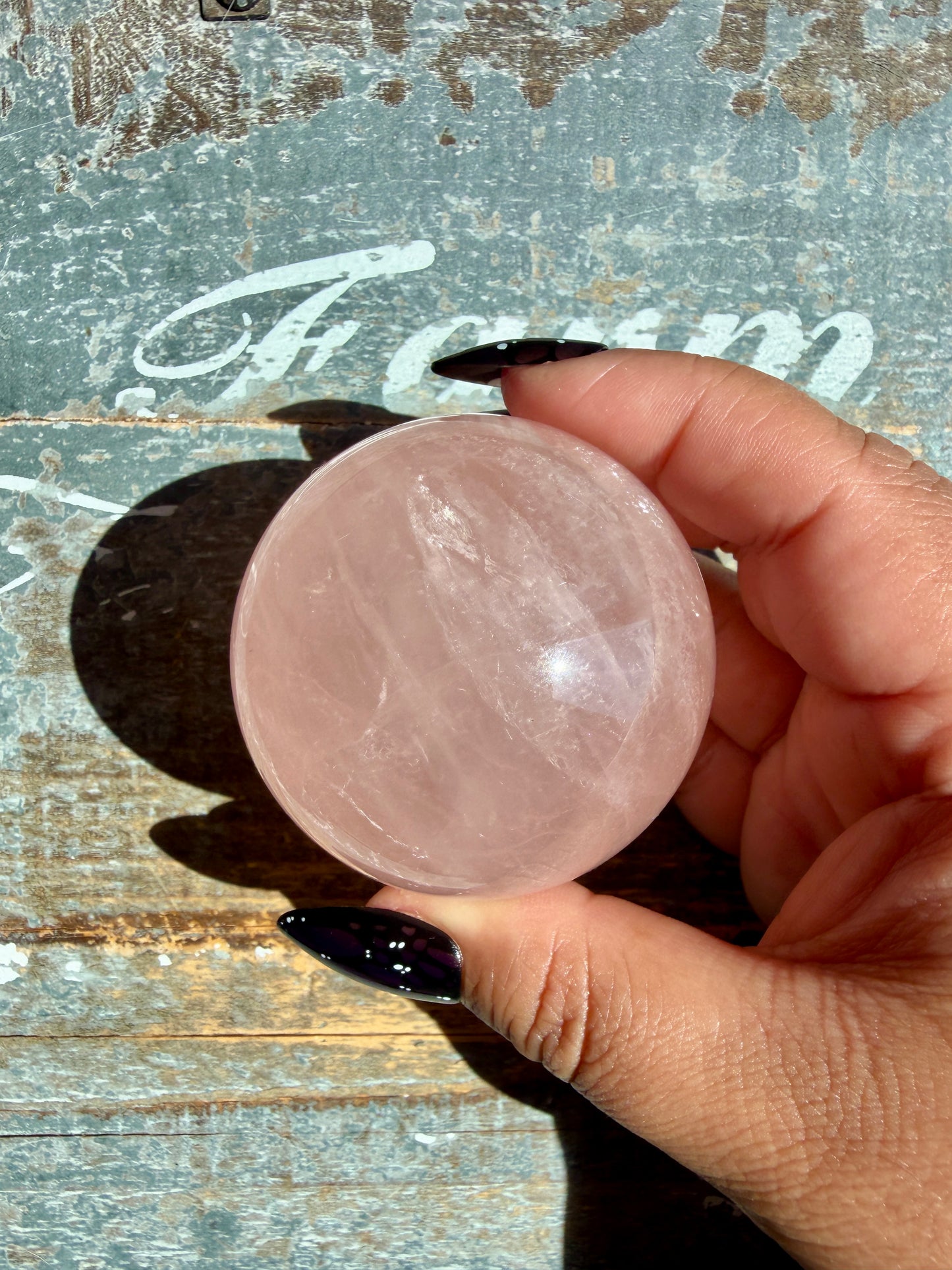 Gorgeous Peachy Rose Quartz Sphere | Opt T