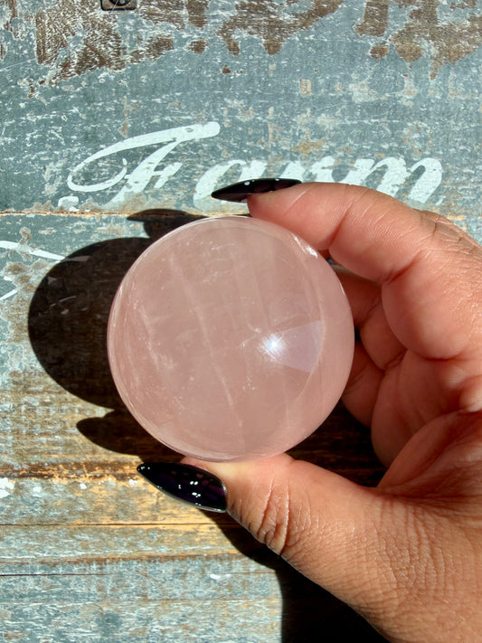 Gorgeous Peachy Rose Quartz Sphere | Opt T