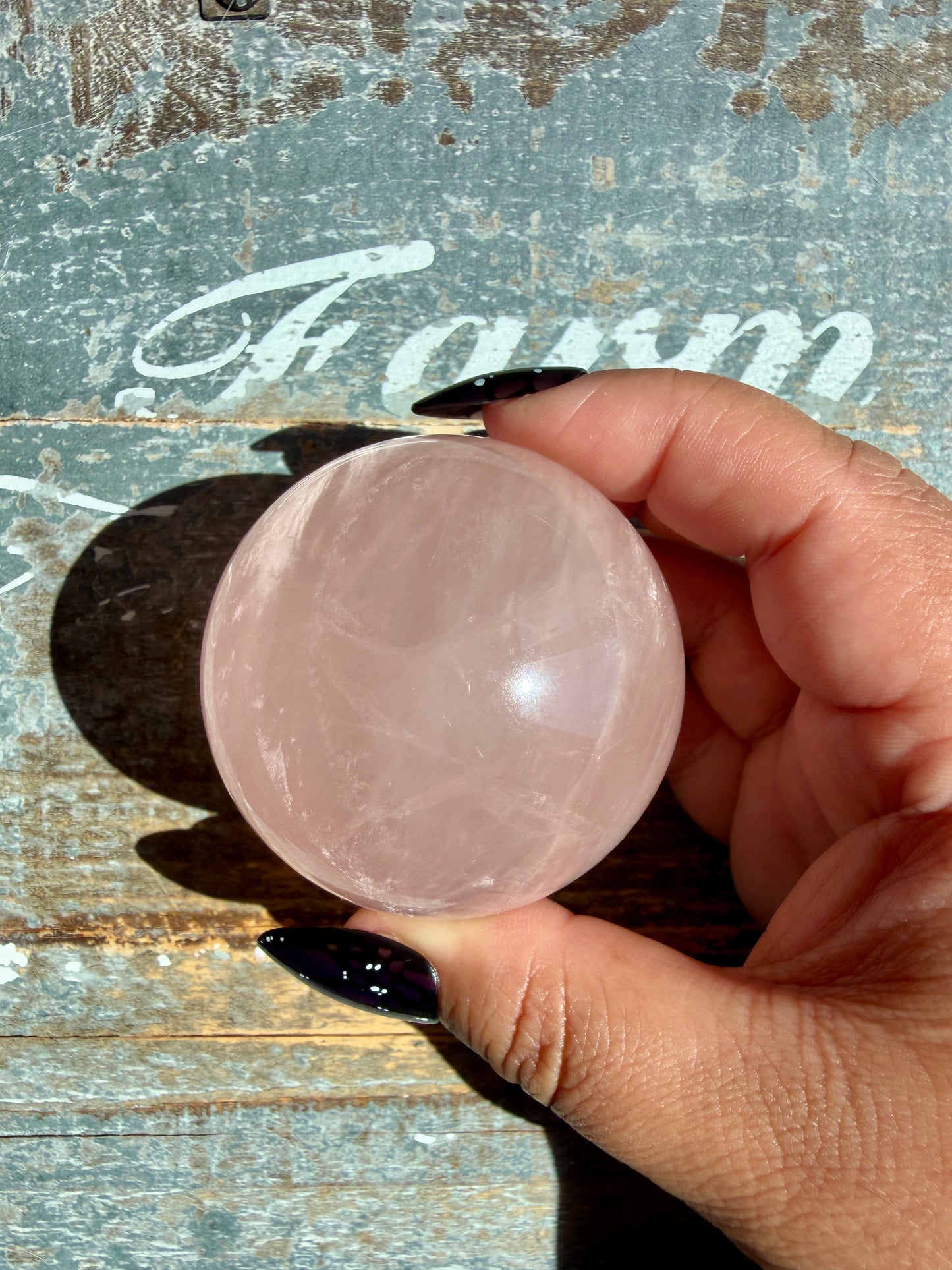 Gorgeous Peachy Rose Quartz Sphere | Opt T