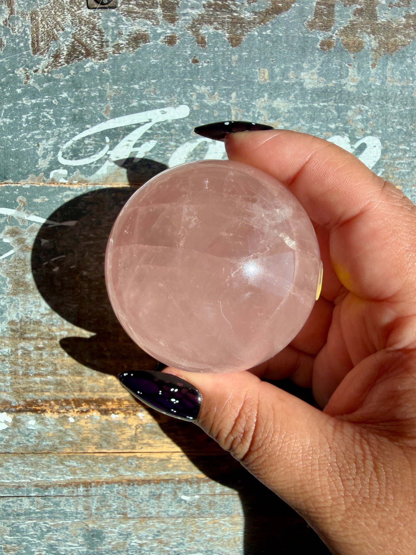Gorgeous Peachy Rose Quartz Sphere | Opt T