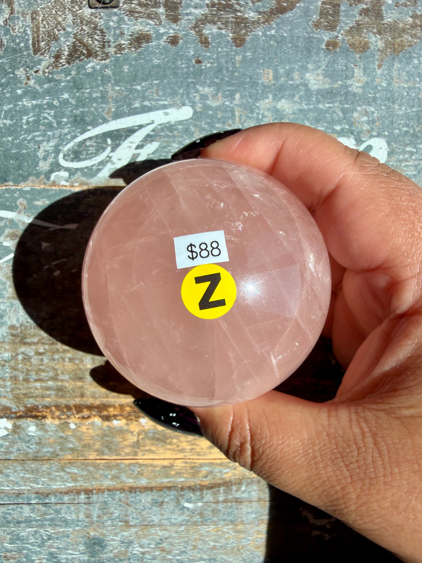 Gorgeous Peachy Rose Quartz Sphere | Opt Z