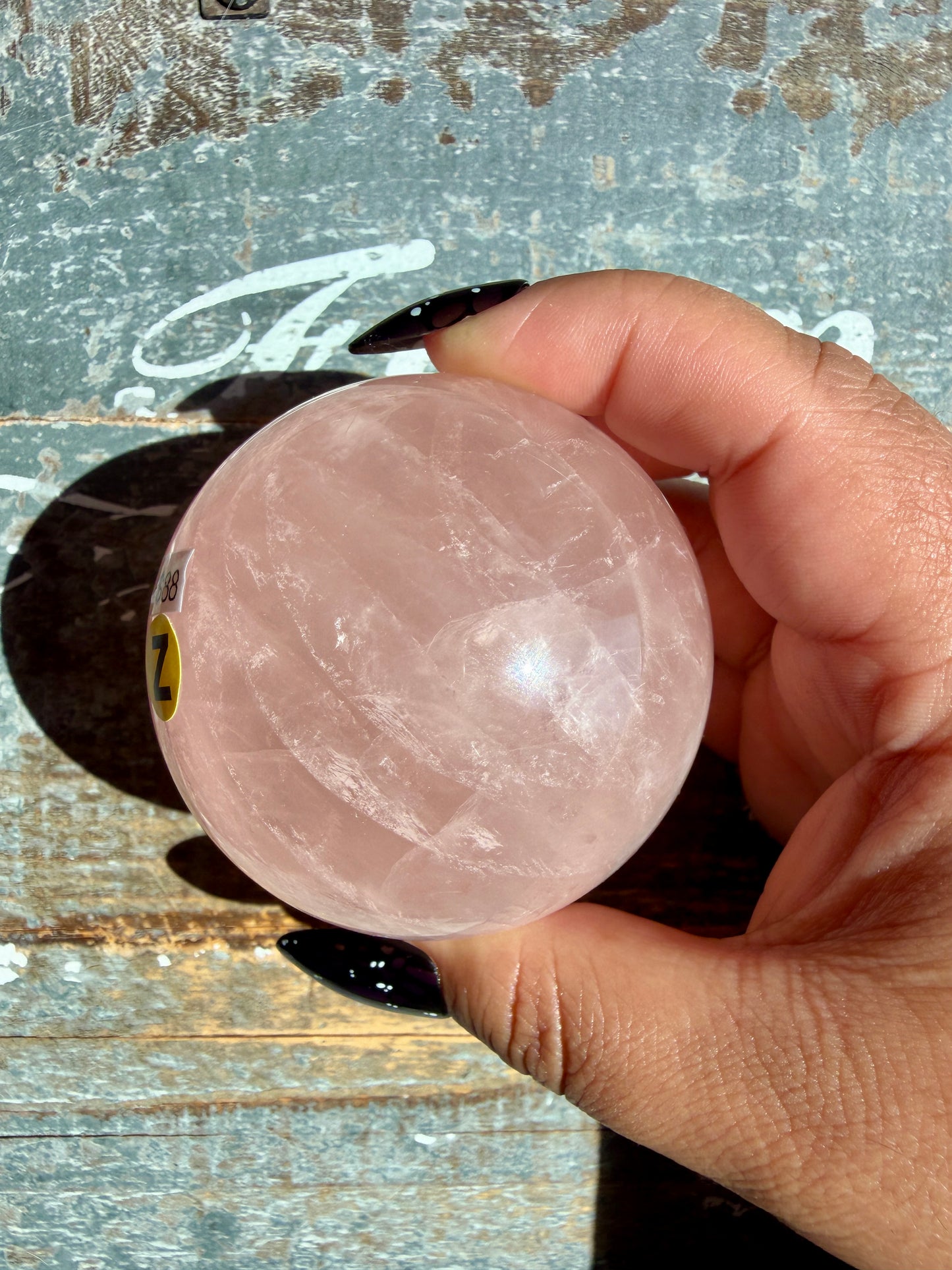 Gorgeous Peachy Rose Quartz Sphere | Opt Z