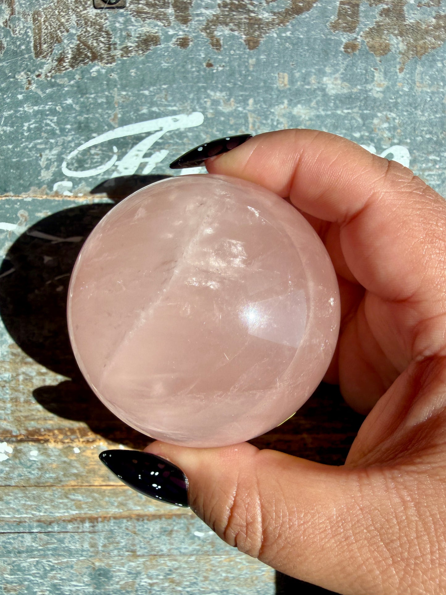 Gorgeous Peachy Rose Quartz Sphere | Opt Z