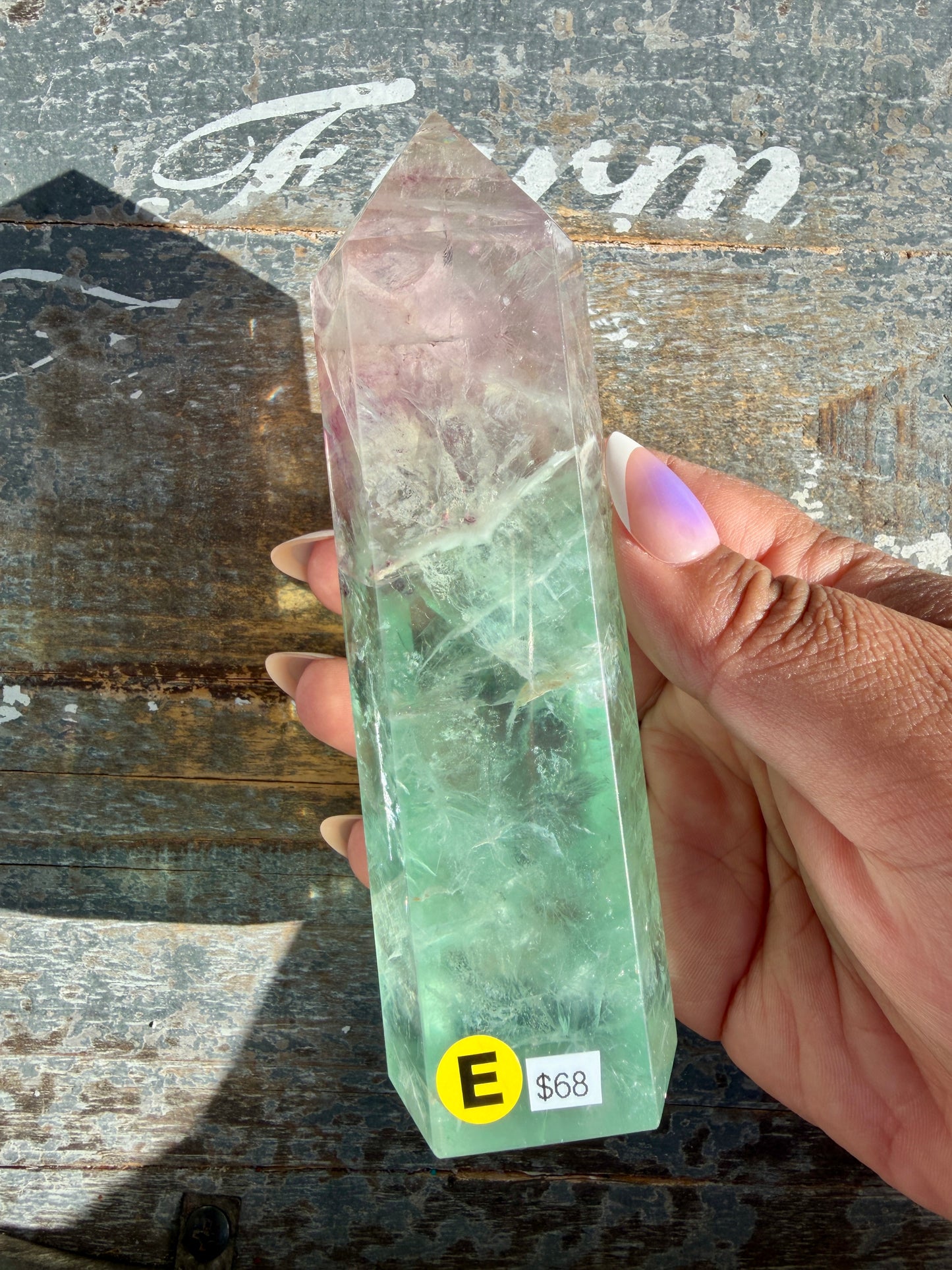 Gorgeous Watermelon Rainbow Fluorite Tower | Opt E