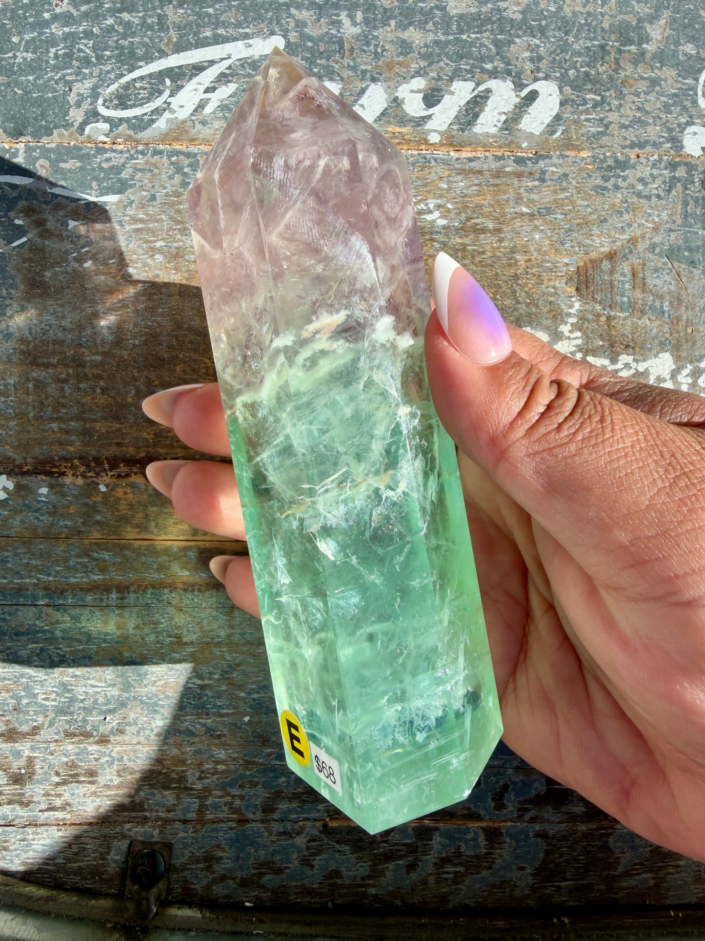 Gorgeous Watermelon Rainbow Fluorite Tower | Opt E