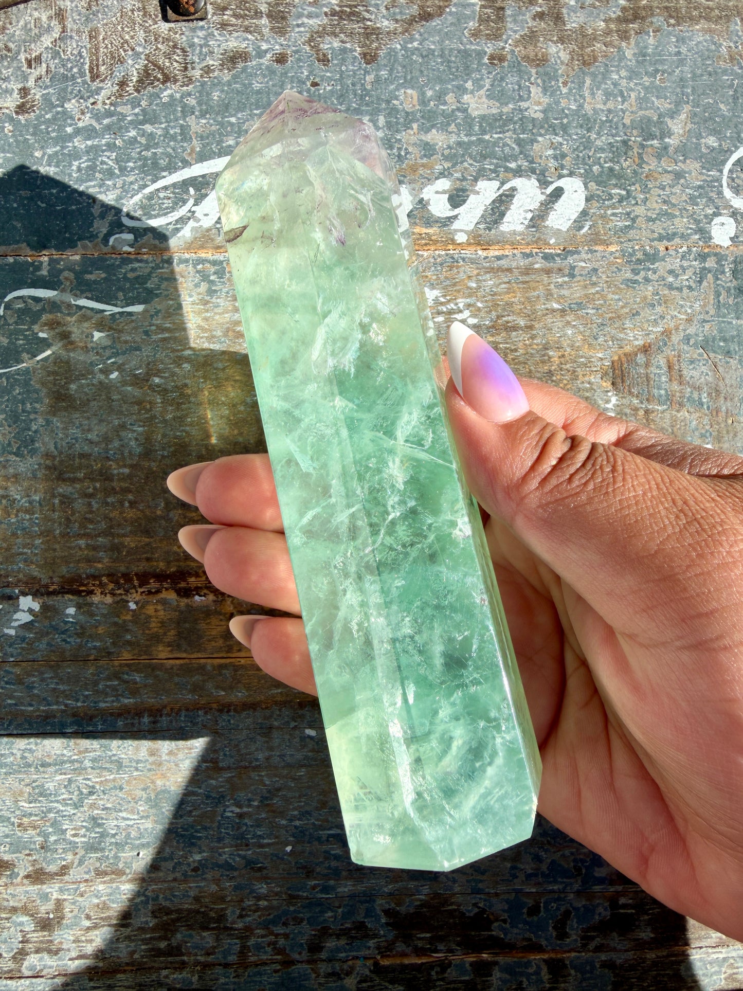 Gorgeous Watermelon Rainbow Fluorite Tower | Opt F