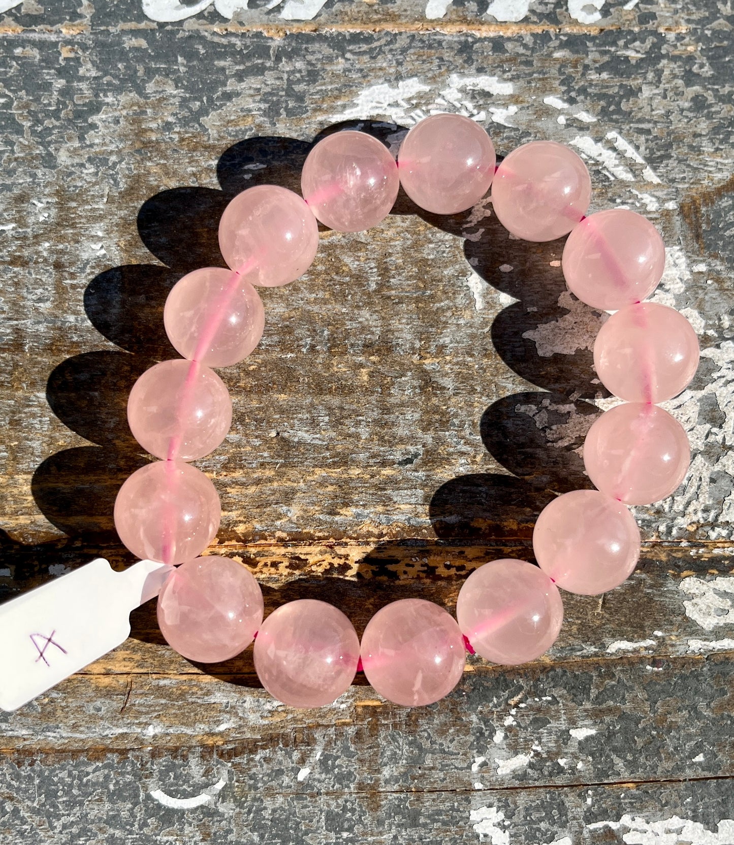 Gorgeous Grapefruit Rose Quartz Bracelet | Opt A | 14mm