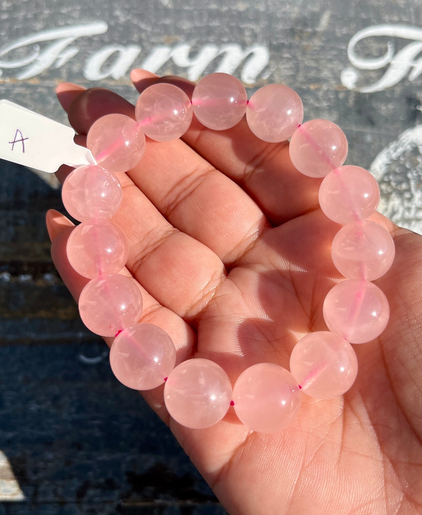 Gorgeous Grapefruit Rose Quartz Bracelet | Opt A | 14mm