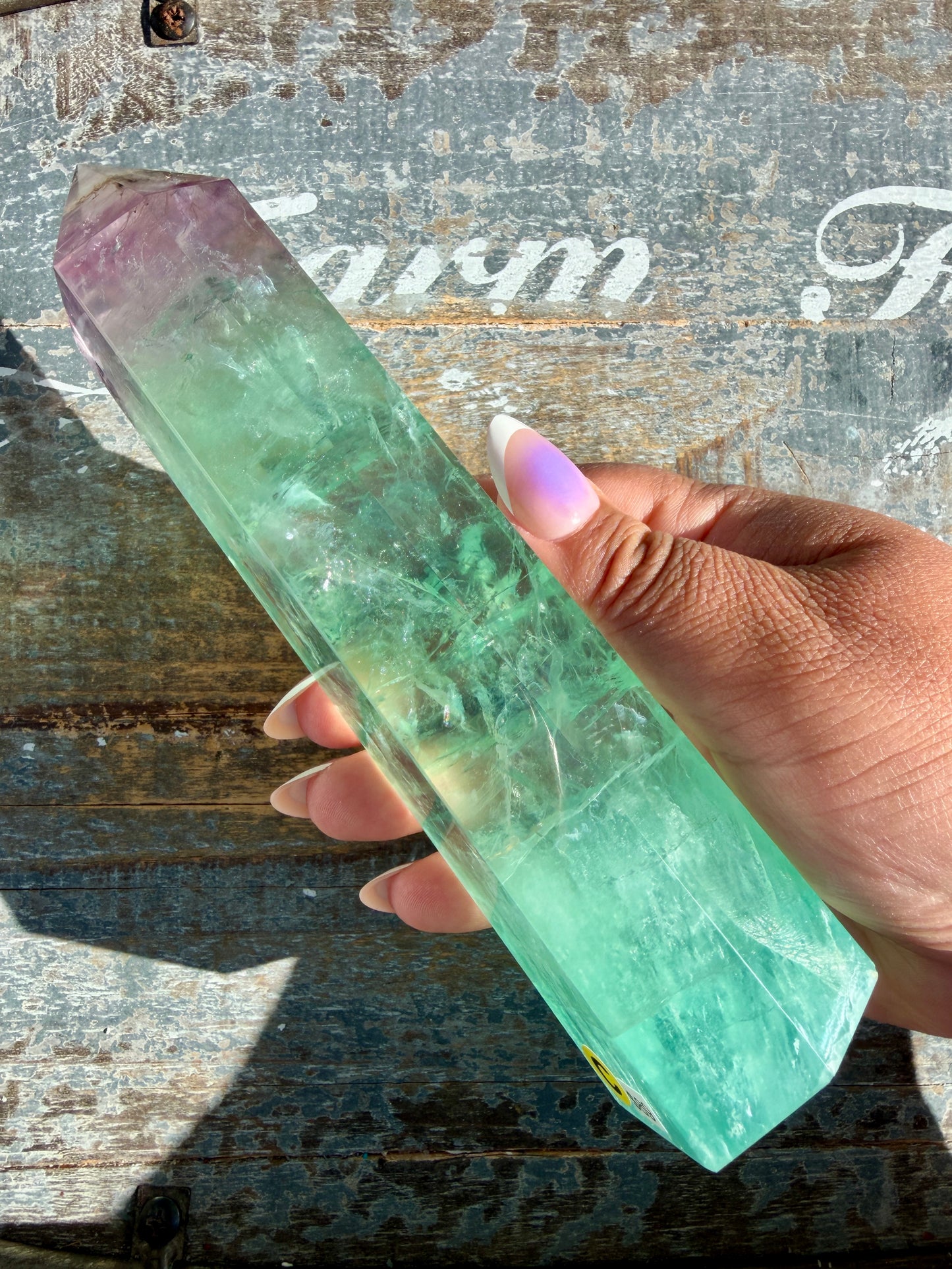 Gorgeous Watermelon Rainbow Fluorite Tower | Opt C