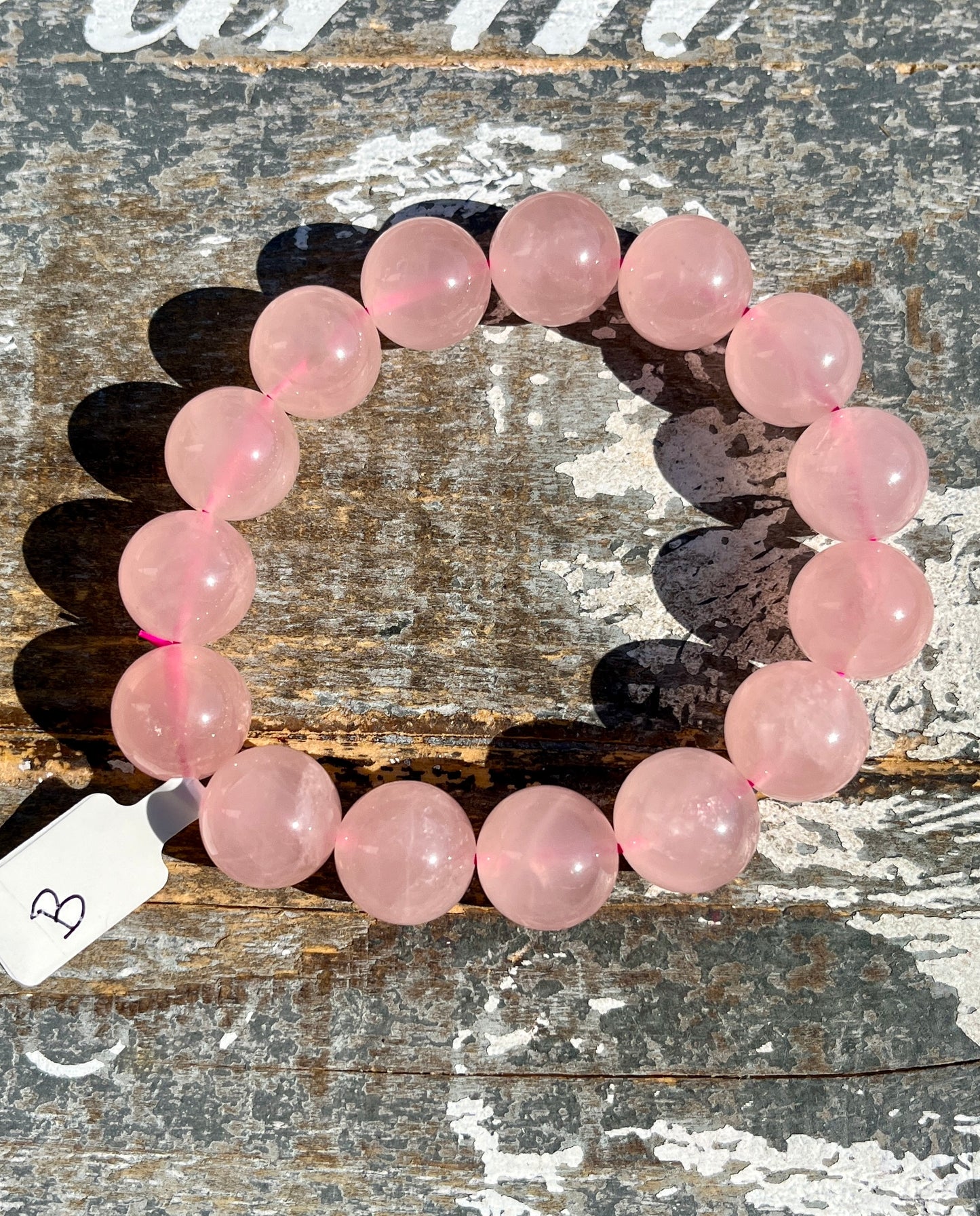 Gorgeous Grapefruit Rose Quartz Bracelet | Opt B | 14mm