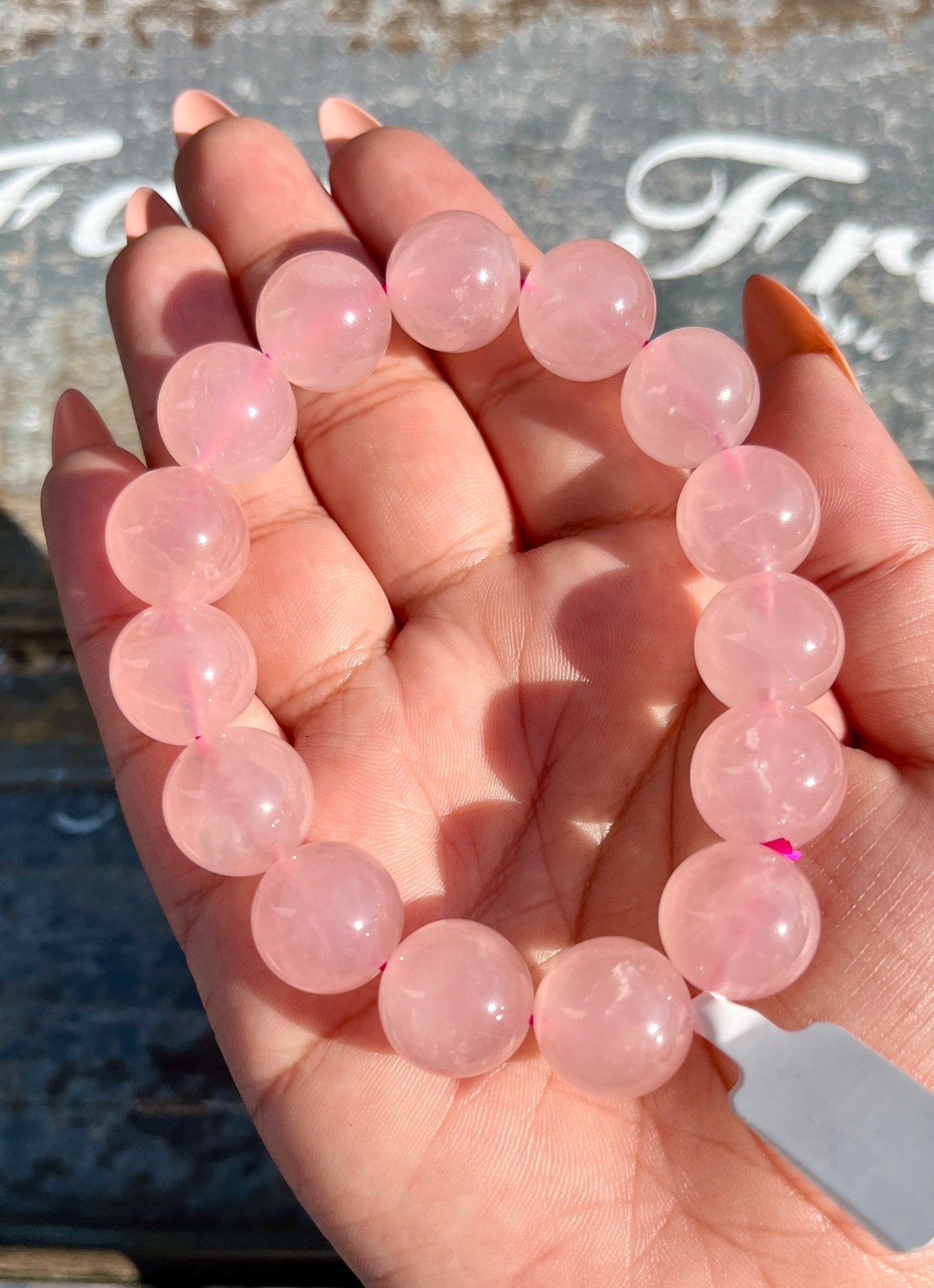 Gorgeous Grapefruit Rose Quartz Bracelet | Opt B | 14mm