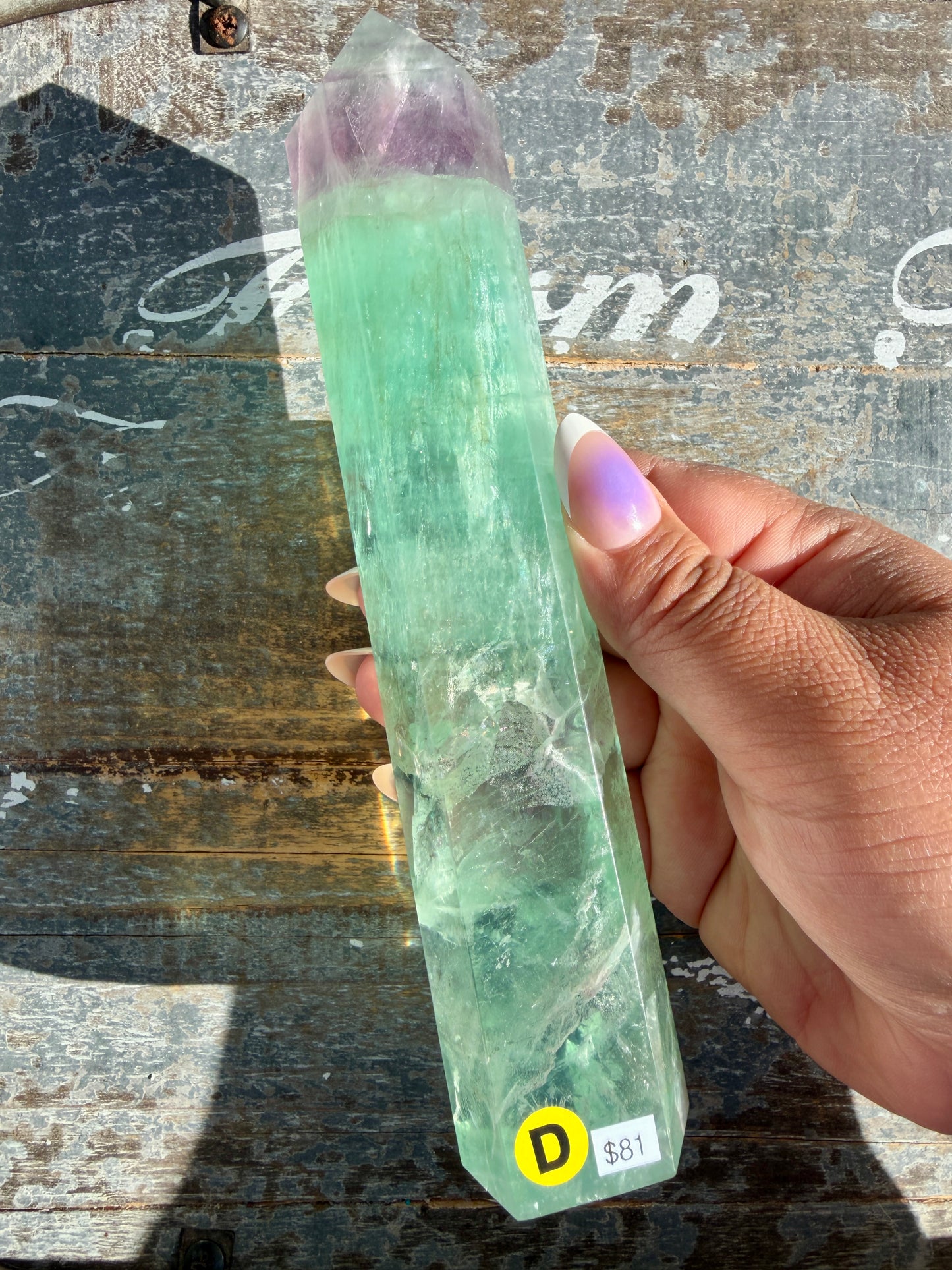 Gorgeous Watermelon Rainbow Fluorite Tower | Opt D