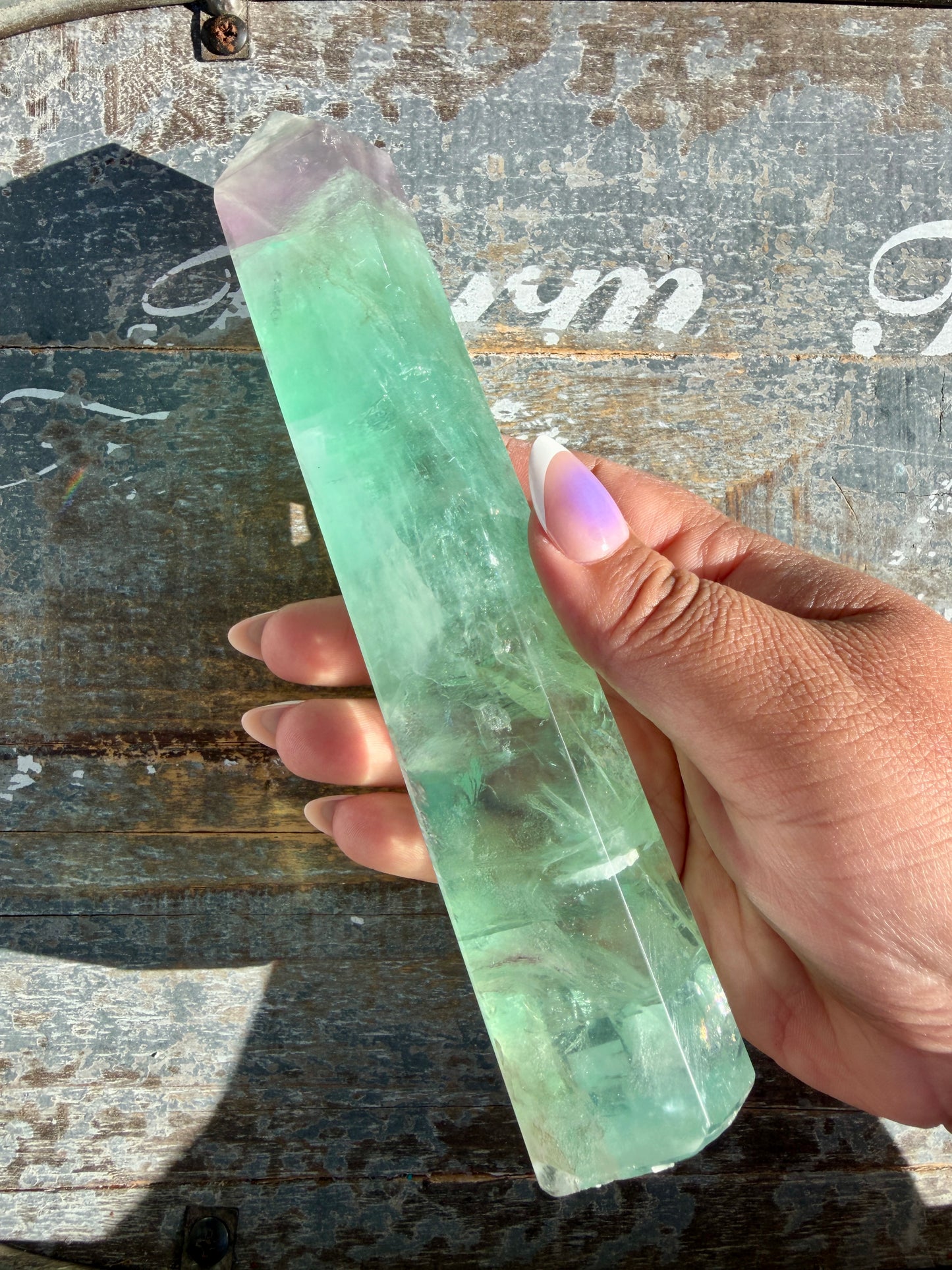 Gorgeous Watermelon Rainbow Fluorite Tower | Opt D