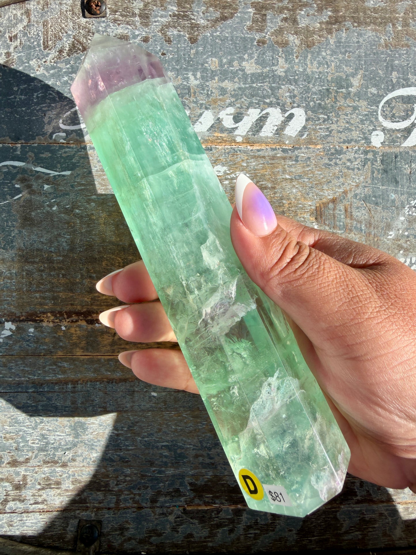 Gorgeous Watermelon Rainbow Fluorite Tower | Opt D