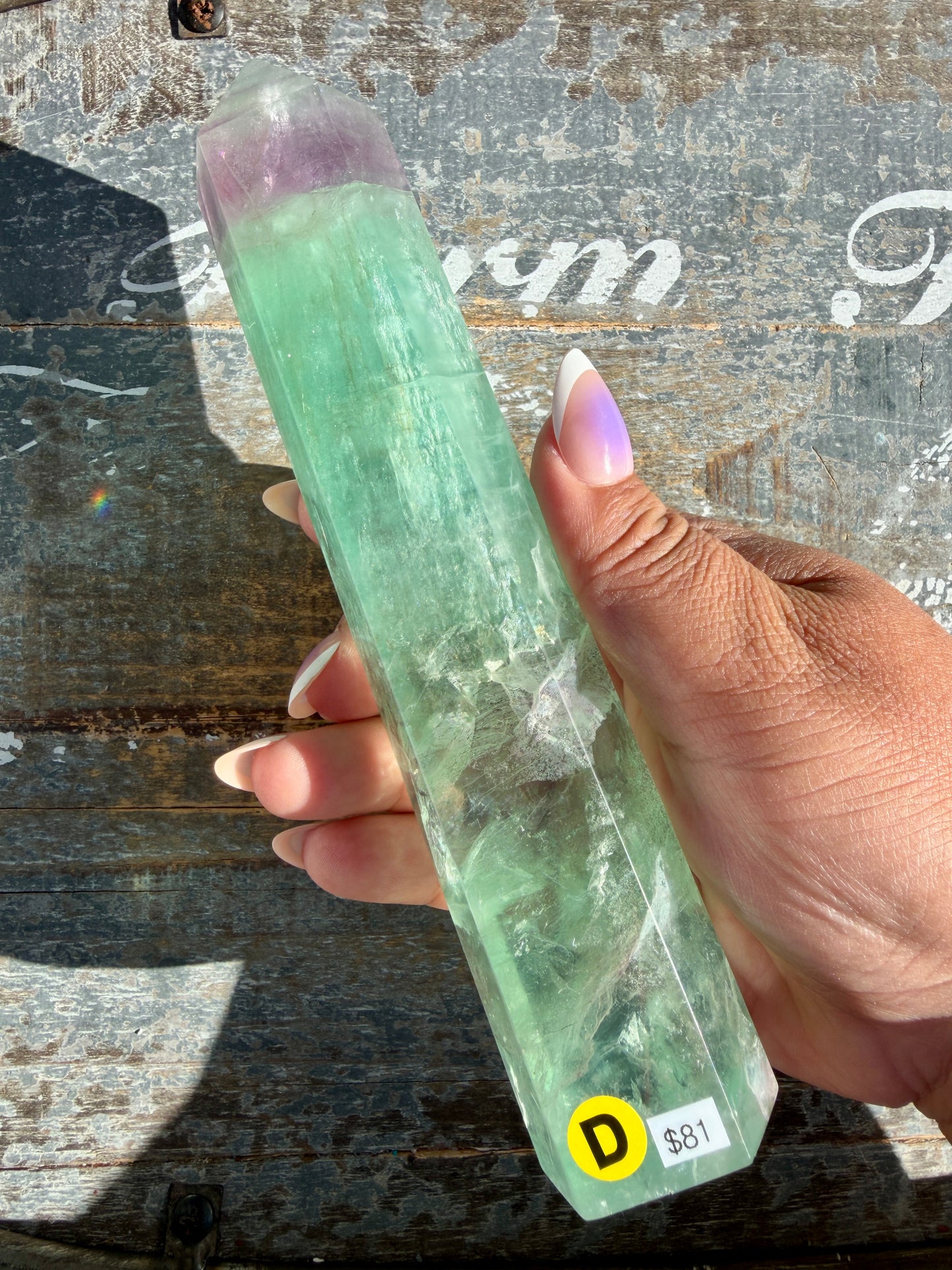 Gorgeous Watermelon Rainbow Fluorite Tower | Opt D