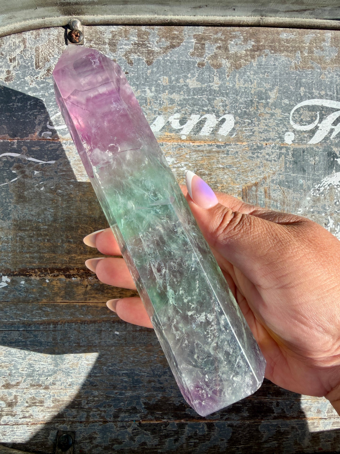 Gorgeous Watermelon Rainbow Fluorite Tower | Opt B