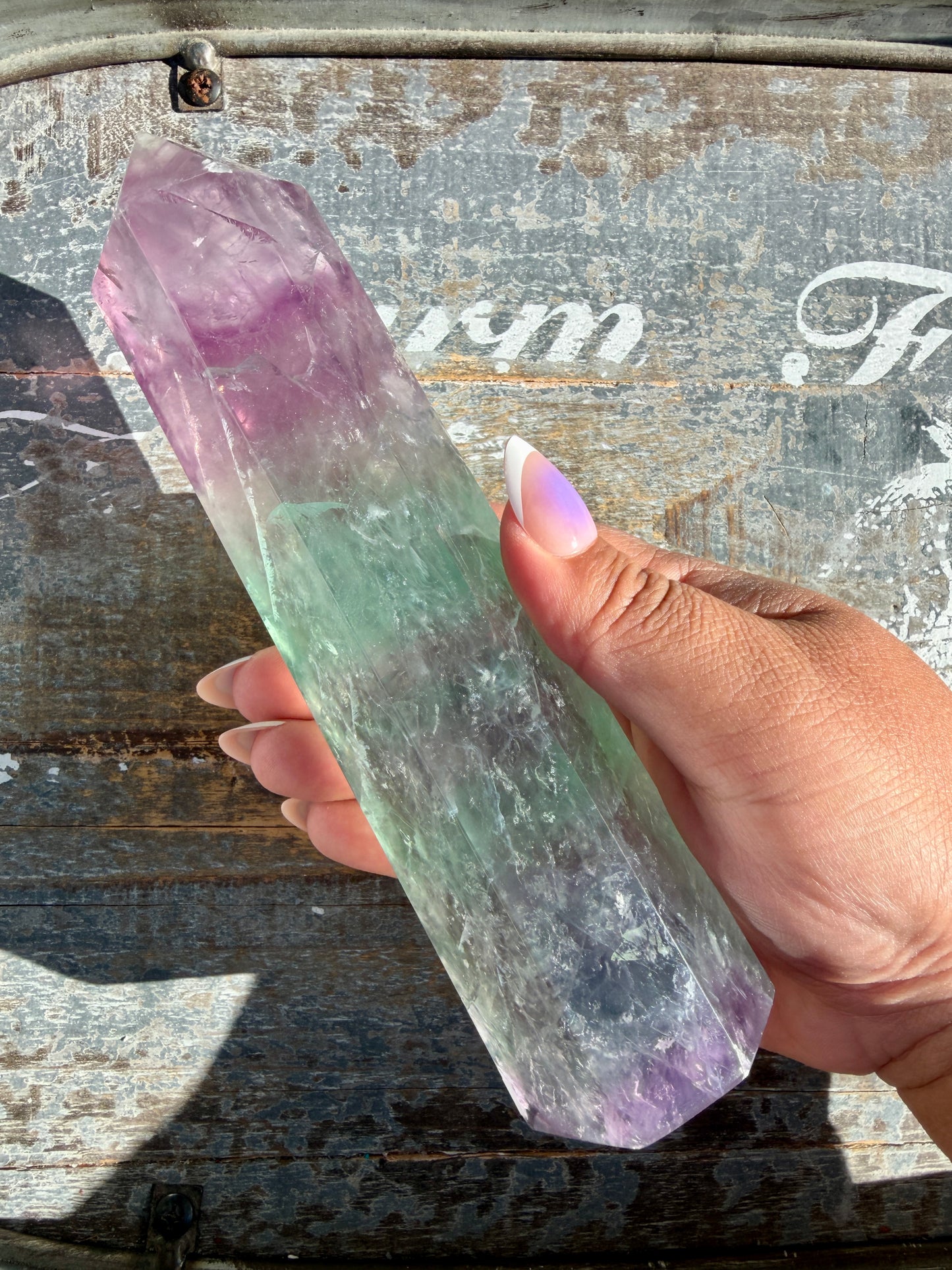 Gorgeous Watermelon Rainbow Fluorite Tower | Opt B