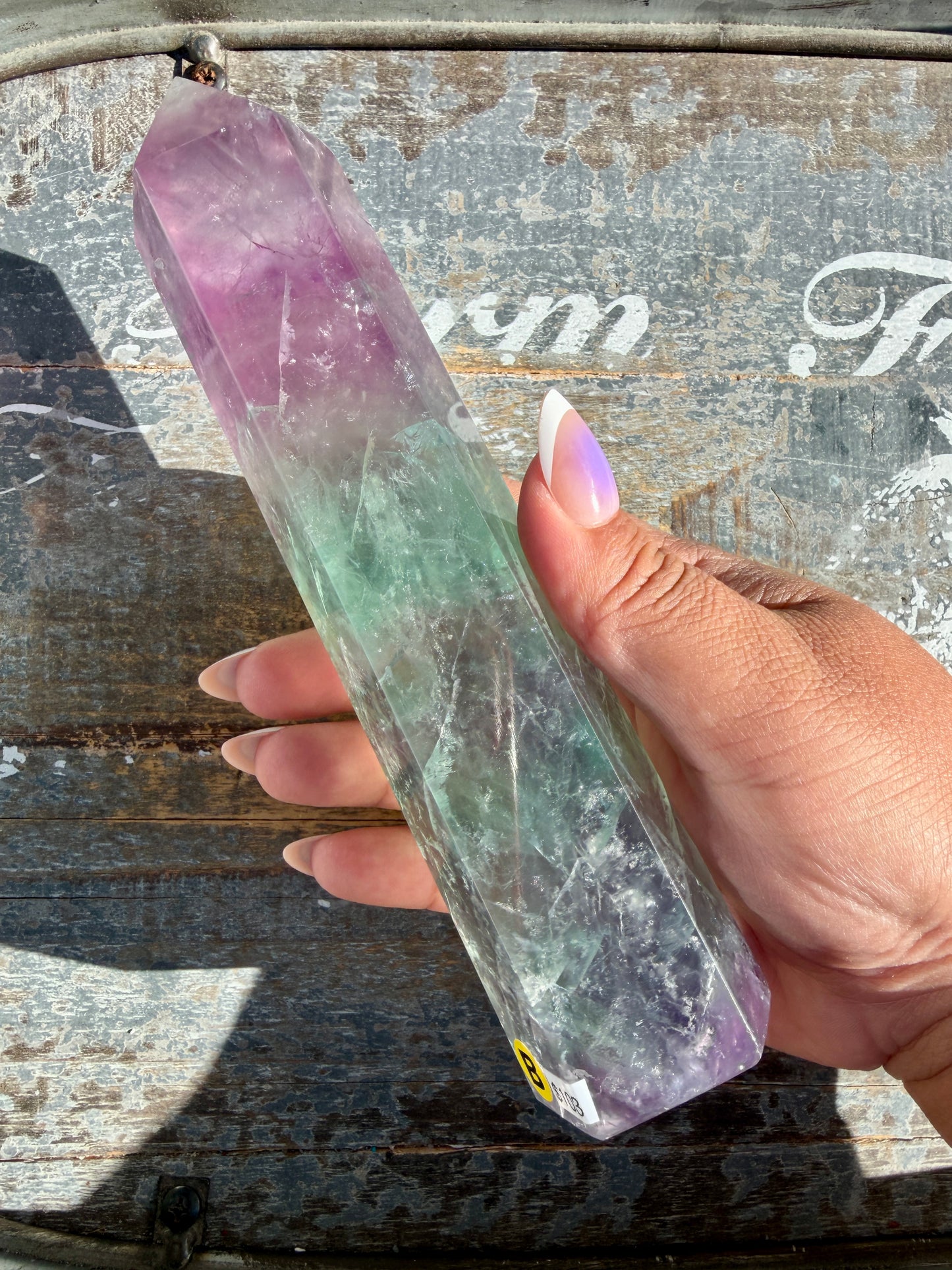 Gorgeous Watermelon Rainbow Fluorite Tower | Opt B