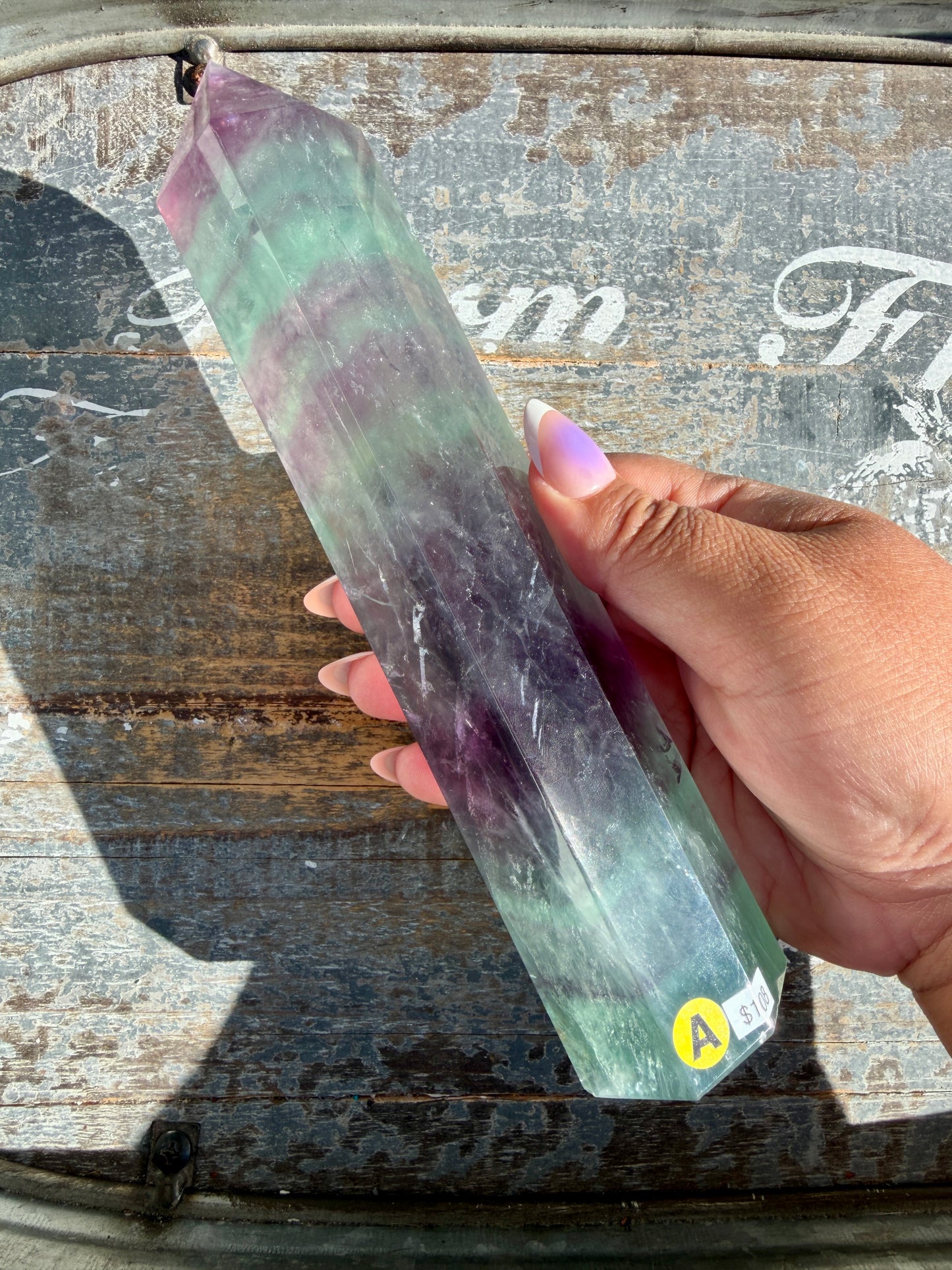 Gorgeous Watermelon Rainbow Fluorite Tower | Opt A