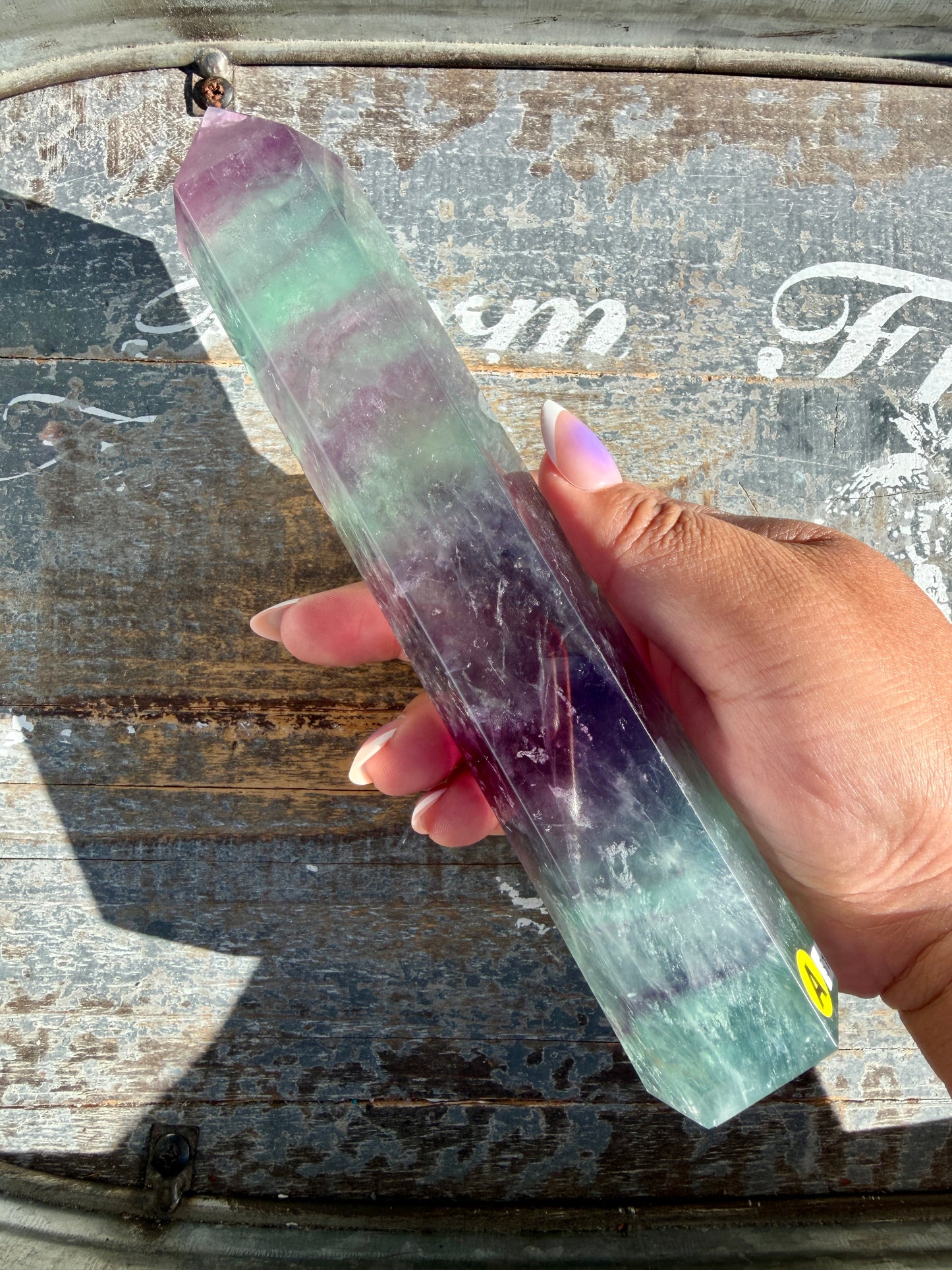 Gorgeous Watermelon Rainbow Fluorite Tower | Opt A