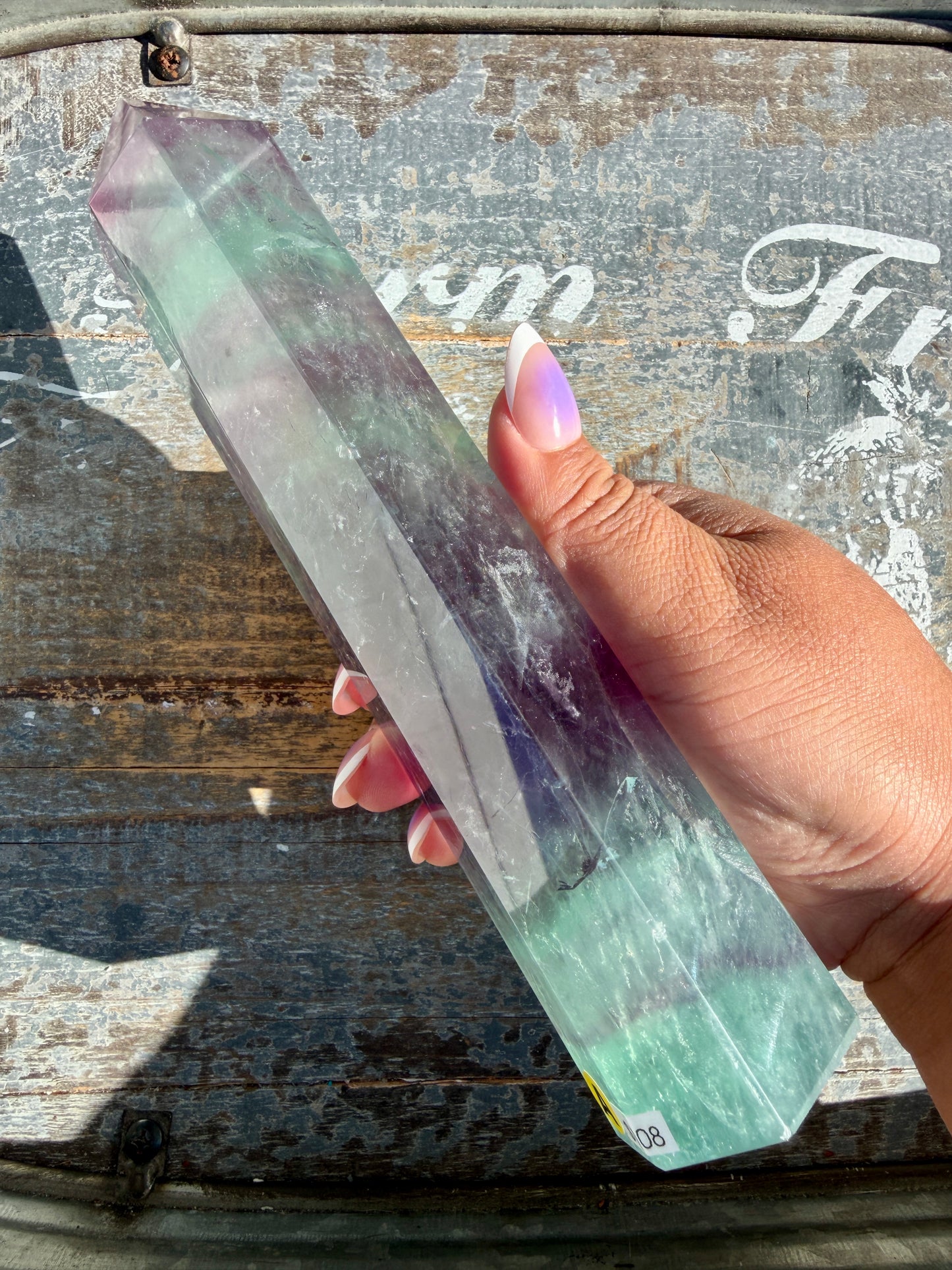 Gorgeous Watermelon Rainbow Fluorite Tower | Opt A