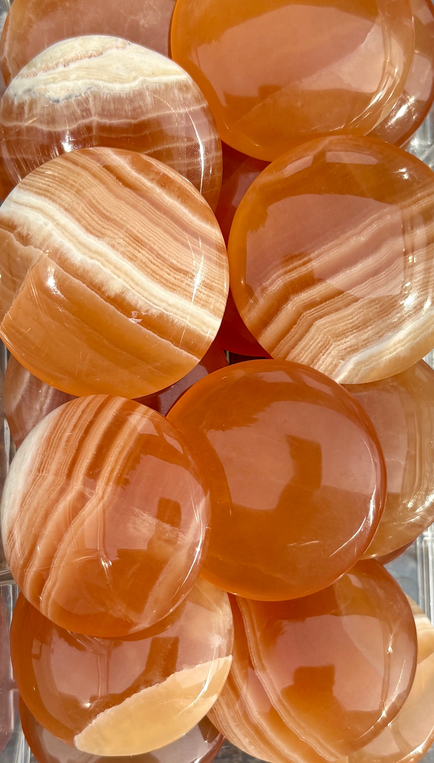 One (1) Honey Calcite Medallion | Intuitively Chosen