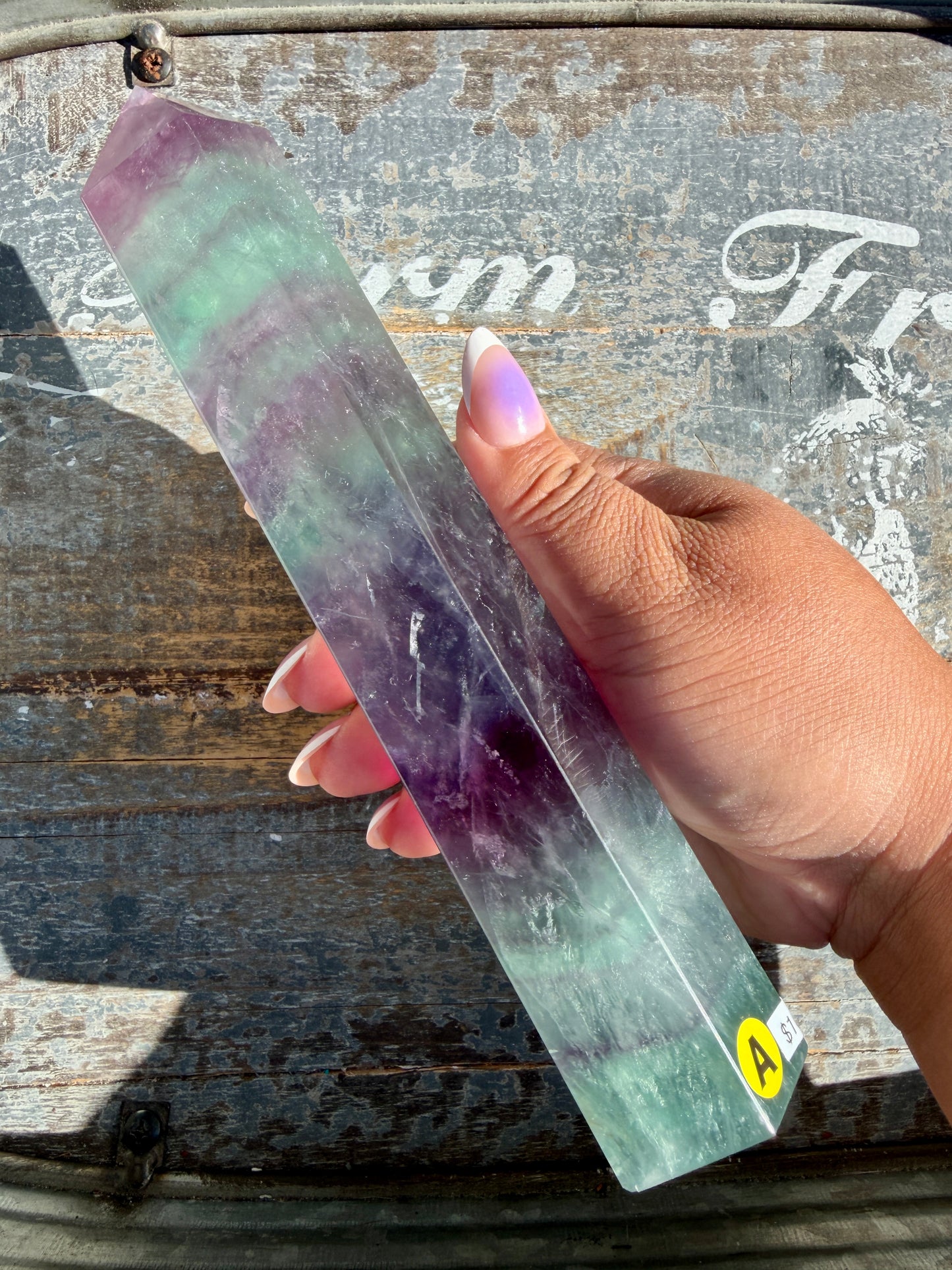 Gorgeous Watermelon Rainbow Fluorite Tower | Opt A