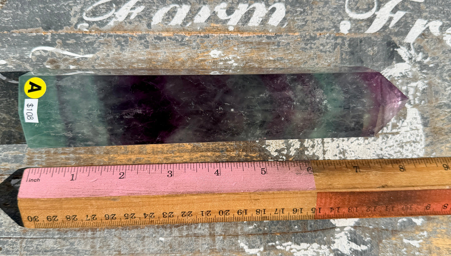 Gorgeous Watermelon Rainbow Fluorite Tower | Opt A