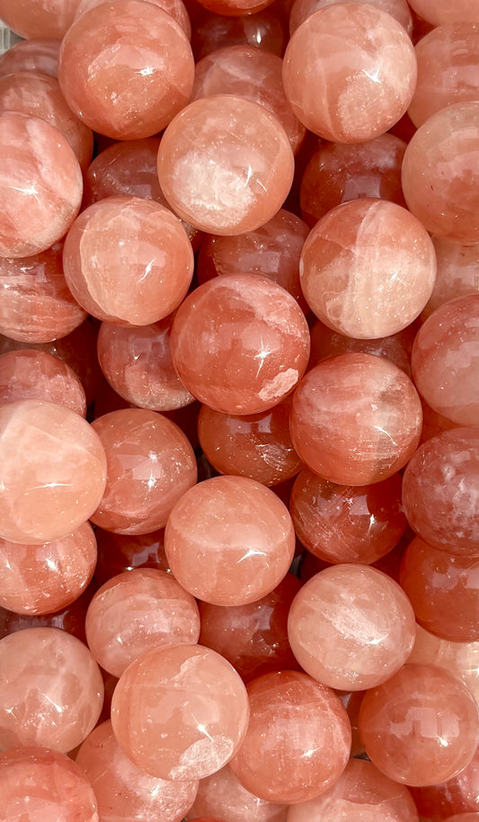 One (1) Mini Rose Calcite Sphere | Intuitively Chosen | 20mm