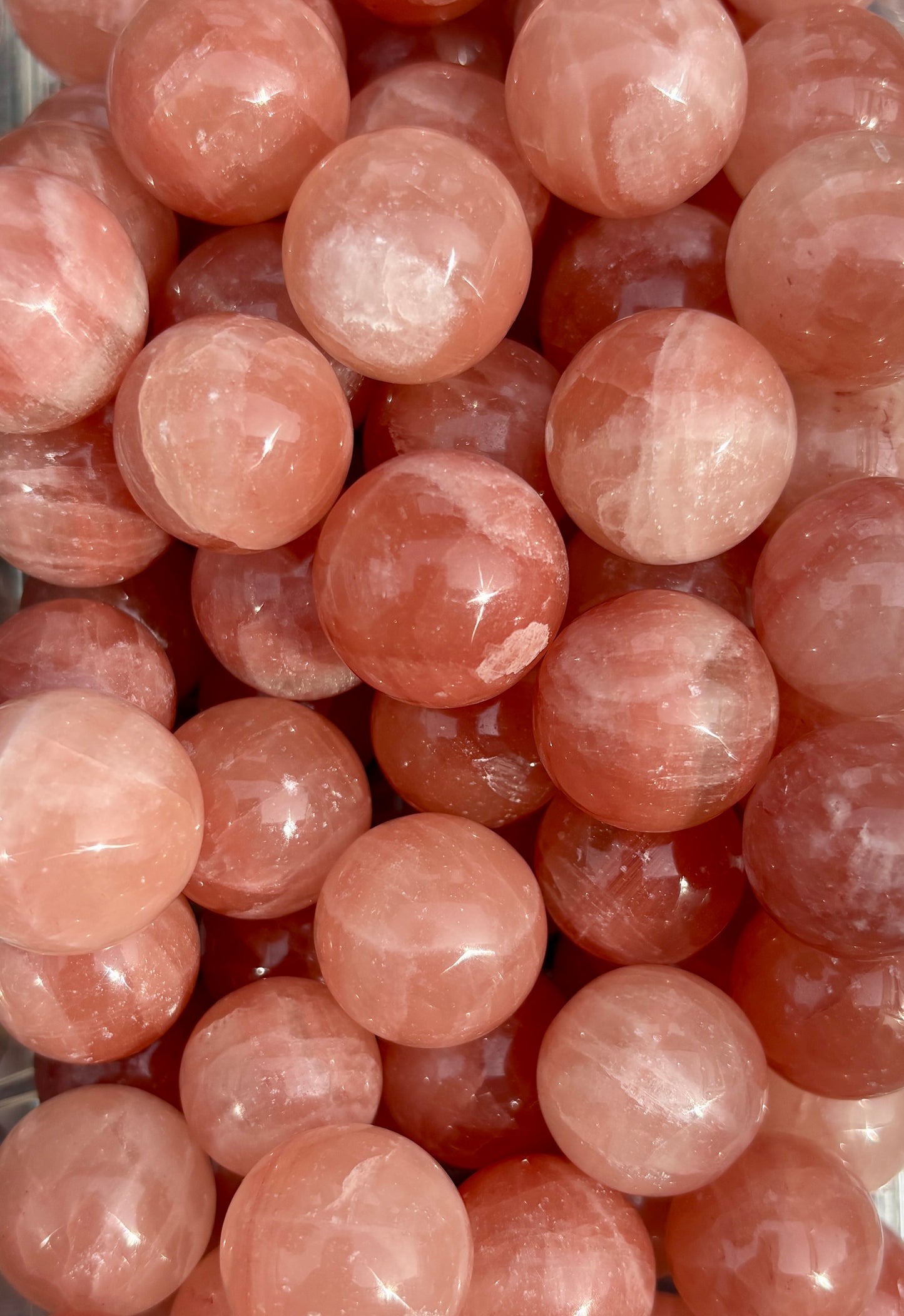One (1) Mini Rose Calcite Sphere | Intuitively Chosen | 20mm