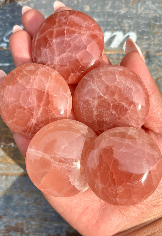 One (1) Rose Calcite Medallion | Intuitively Chosen