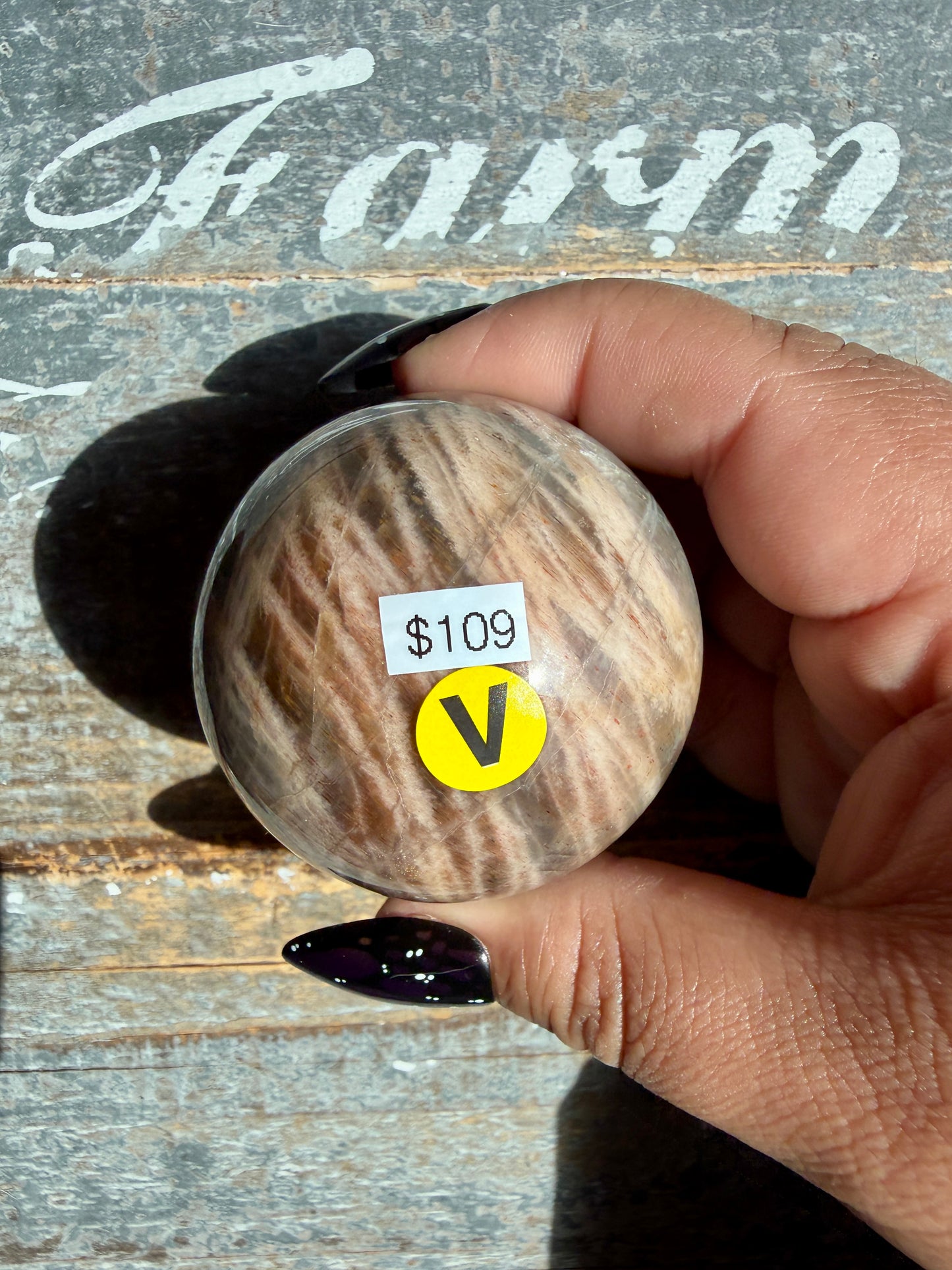 Gorgeous Black Moonstone Sphere from Madagascar | Opt V