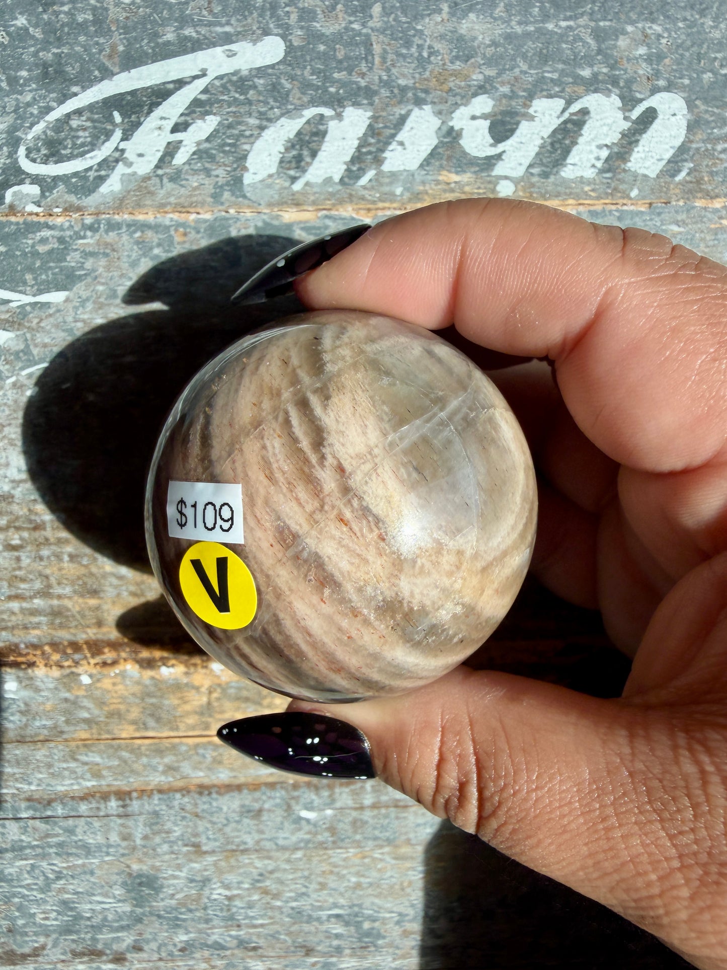 Gorgeous Black Moonstone Sphere from Madagascar | Opt V
