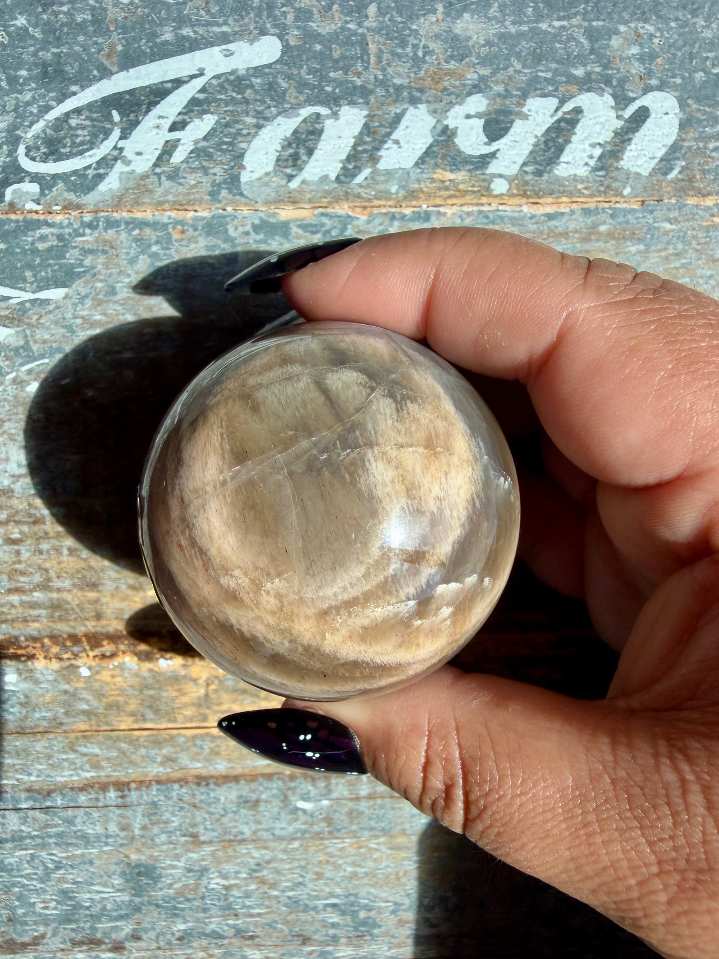 Gorgeous Black Moonstone Sphere from Madagascar | Opt V