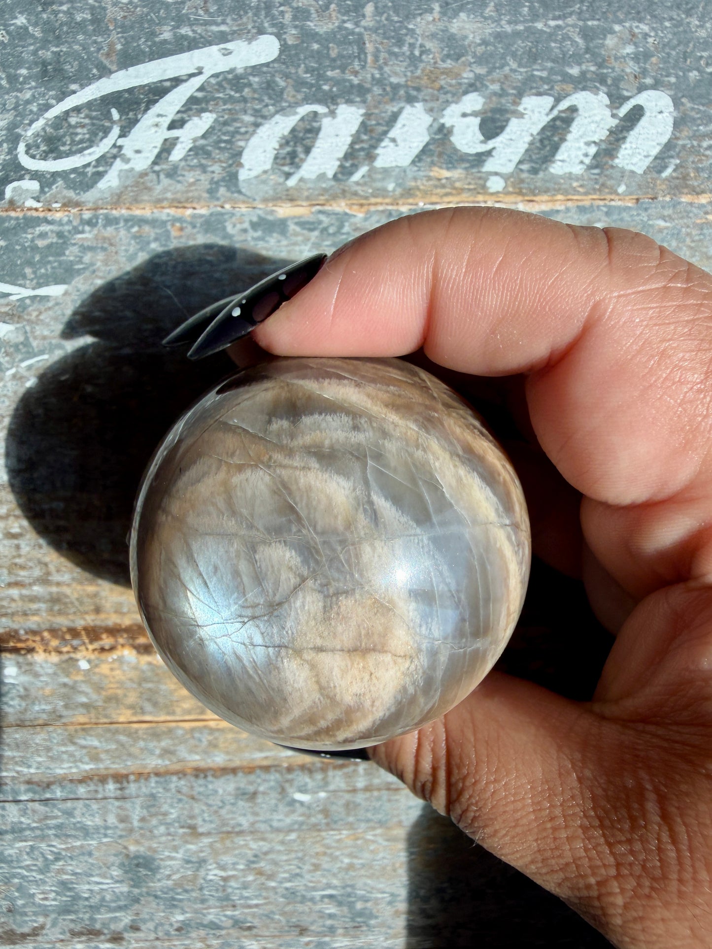 Gorgeous Black Moonstone Sphere from Madagascar | Opt V