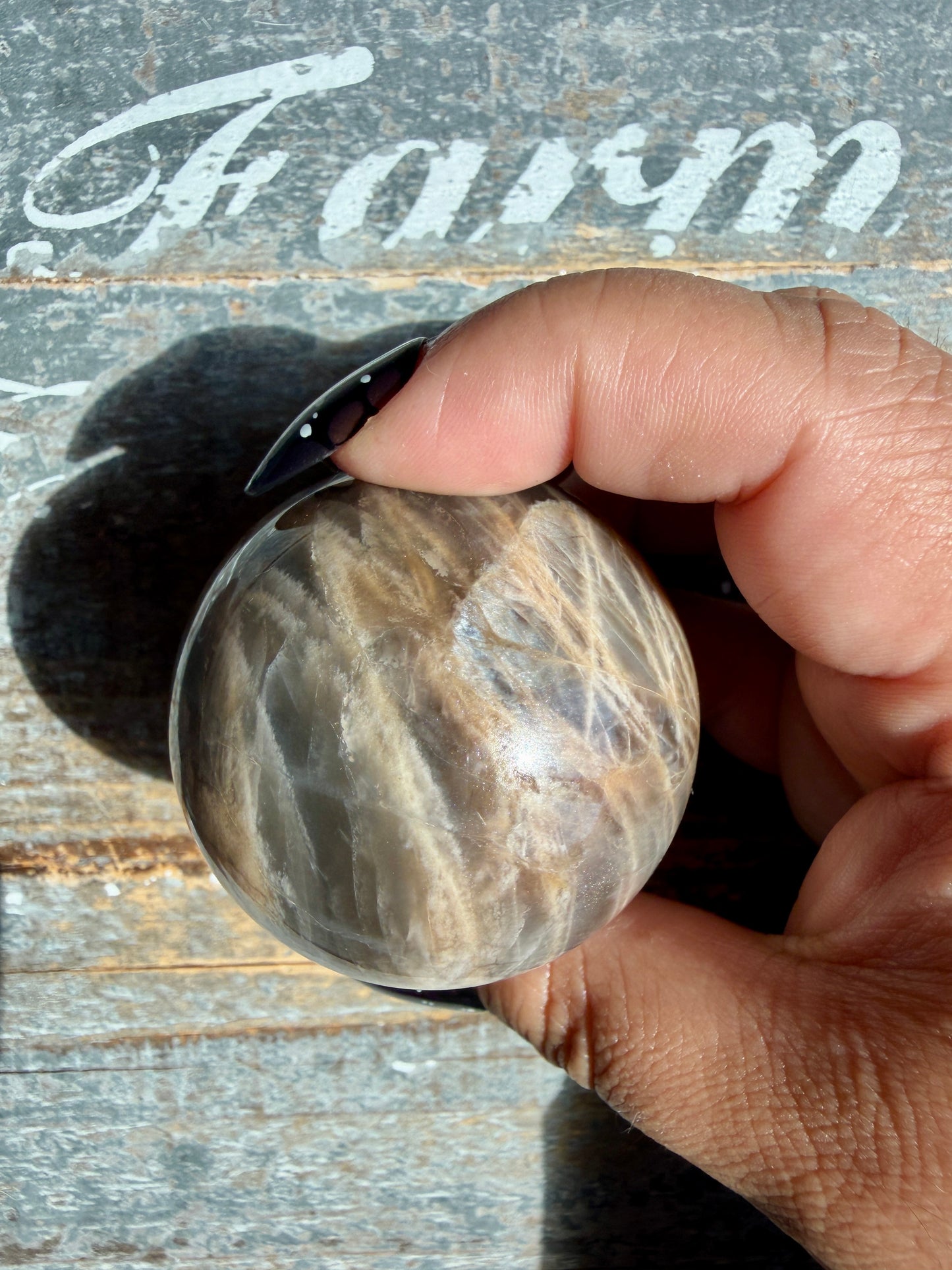 Gorgeous Black Moonstone Sphere from Madagascar | Opt V