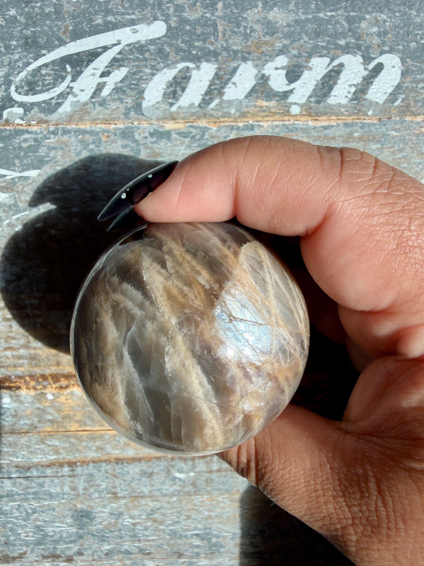 Gorgeous Black Moonstone Sphere from Madagascar | Opt V